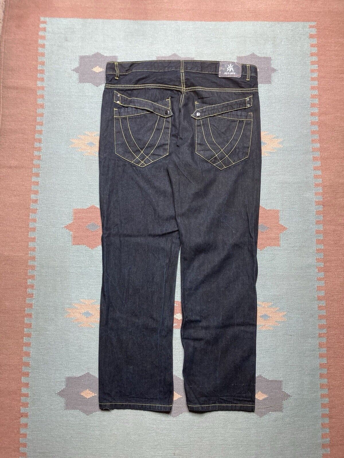 Vintage y2k baggy jeans red ape black cyber goth grunge skater 42x34 Size US 42 / EU 58 - 1 Thumbnail