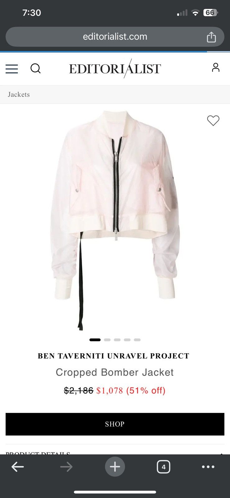 Ben Taverniti Unravel Project × Unravel Project NWT Ben Tavertini Cropped Unravel Project Size M / US 6-8 / IT 42-44 - 1 Thumbnail