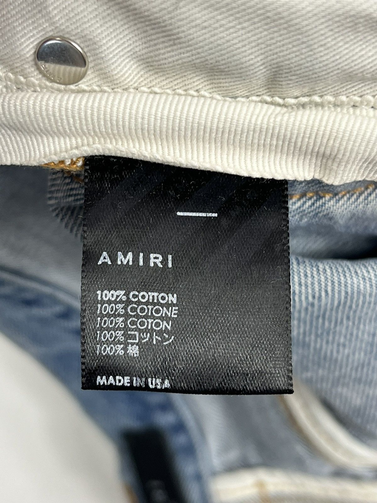 Amiri Amiri Light Blue Distressed Denim Size US 31 - 10 Thumbnail