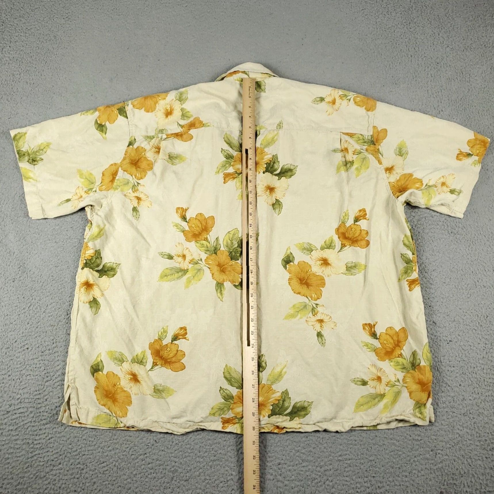 Tommy Bahama Tommy Bahama Shirt Mens XL Beige Yellow Floral Tropical Button Up Short Sleeve Silk Size US XL / EU 56 / 4 - 6 Thumbnail