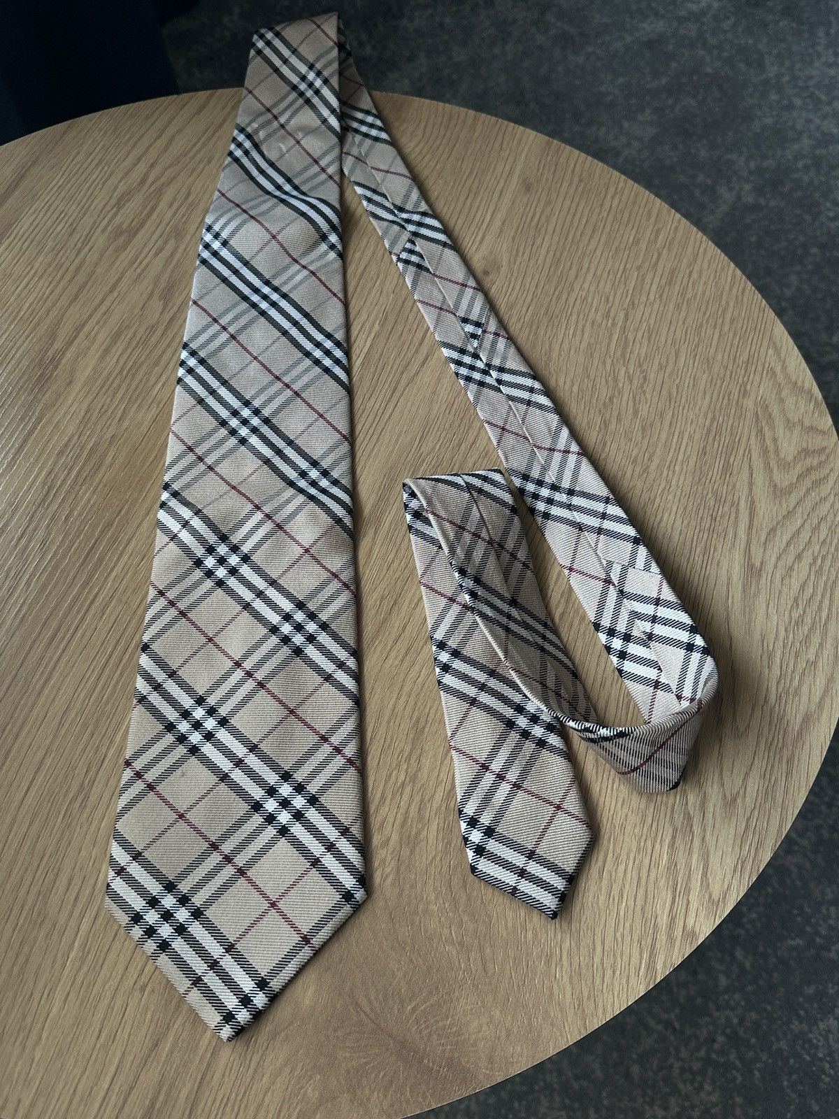 Burberry BURBERRY Classic Nova Check Luxury Silk Blend Tie Beige Size ONE SIZE - 6 Thumbnail