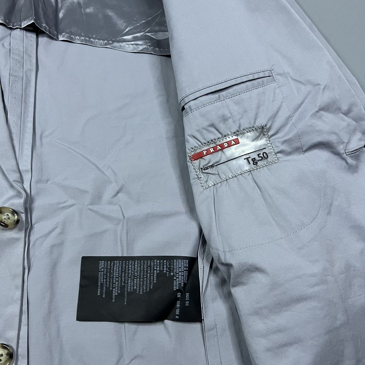 Prada Prada 2011 Nylon Blazer Silver Grey Size XL / US 12-14 / IT 48-50 - 10 Thumbnail