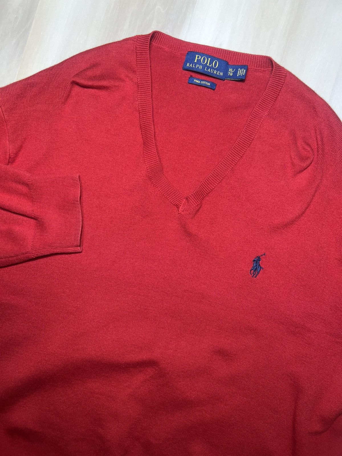 Polo Ralph Lauren Polo Ralph Lauren Pima Cotton Men's V-Neck Embroidered Logo Size US XL / EU 56 / 4 - 1 Thumbnail