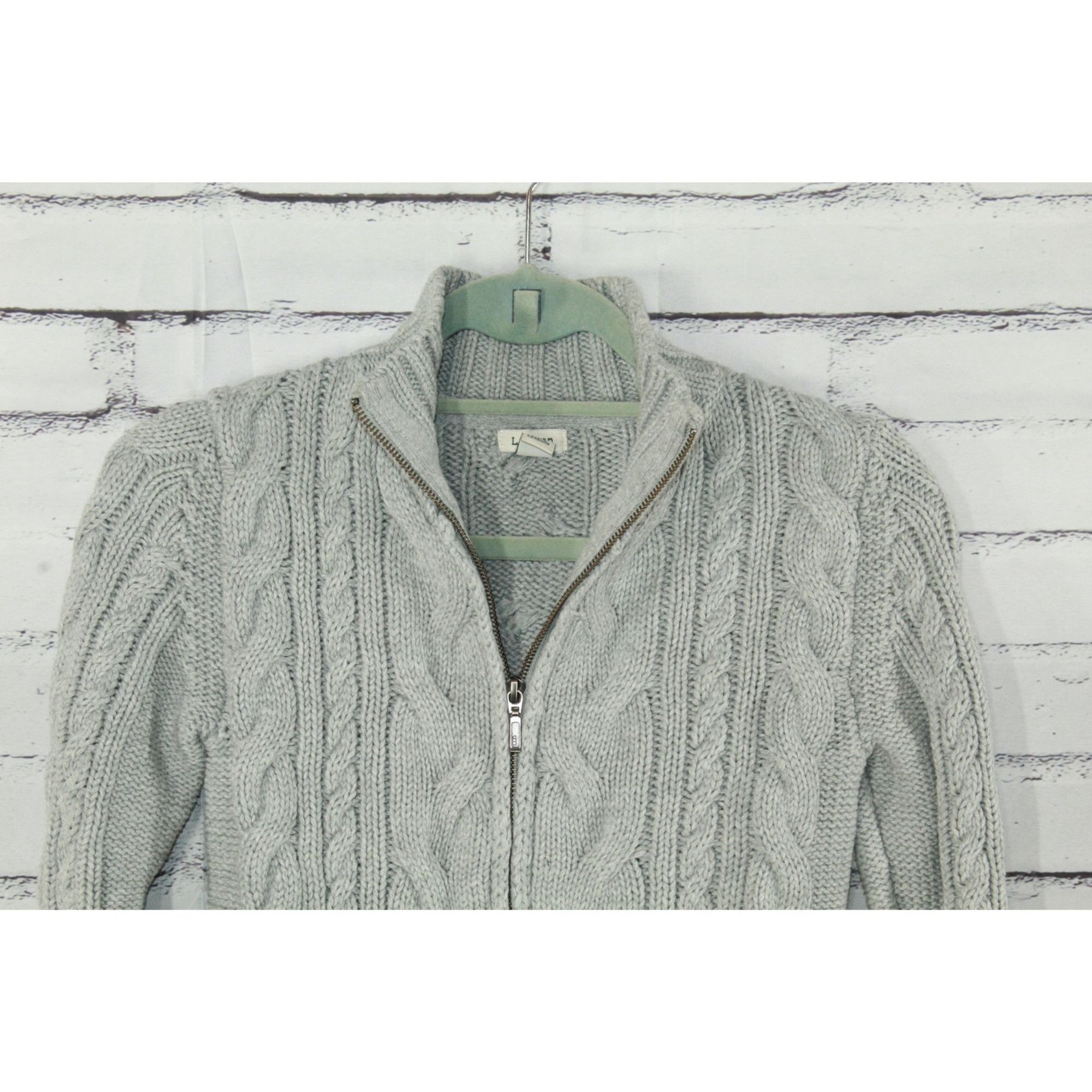L.L. Bean LL Bean Womens Double L Cable Sweater Zip Cardigan Preppy Ou Size XS / US 0-2 / IT 36-38 - 3 Thumbnail