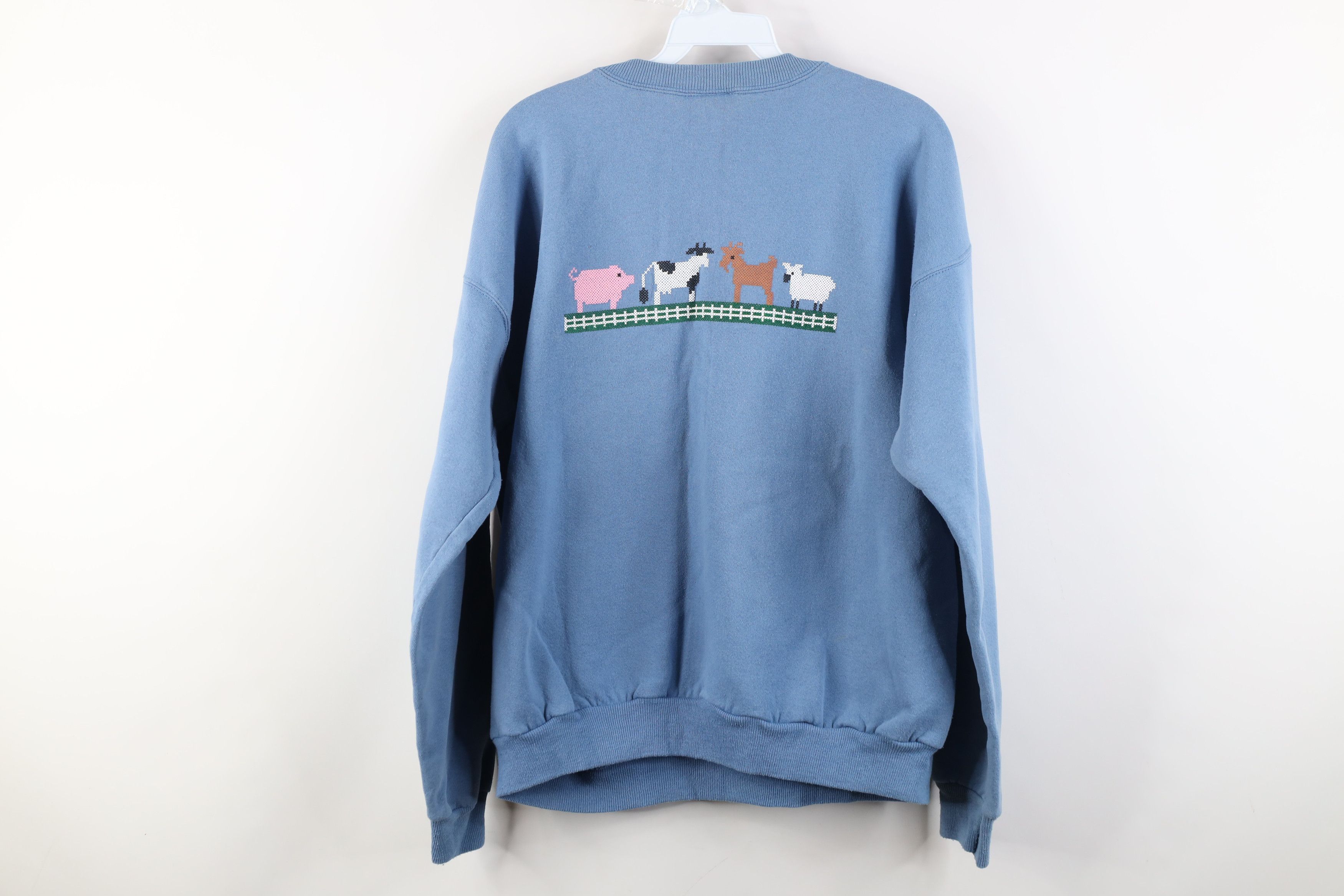 Vintage Vintage 90s Streetwear Country Farmhouse Animals Sweatshirt Size L / US 10 / IT 46 - 13 Thumbnail