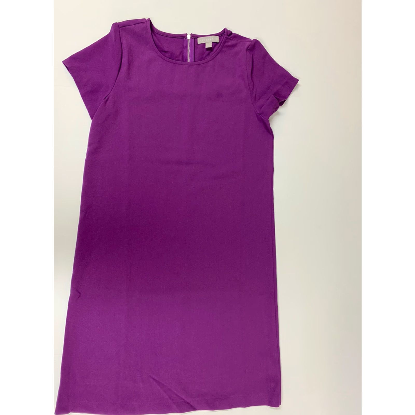 Vintage Chelsea28 Dress Womens XS Purple Short Sleeve Casual Fit & Flare Crew Neck Polyester Woven Ruffle Holiday Winter Floral Short dress Size 26" / US 2 / IT 38 - 4 Thumbnail