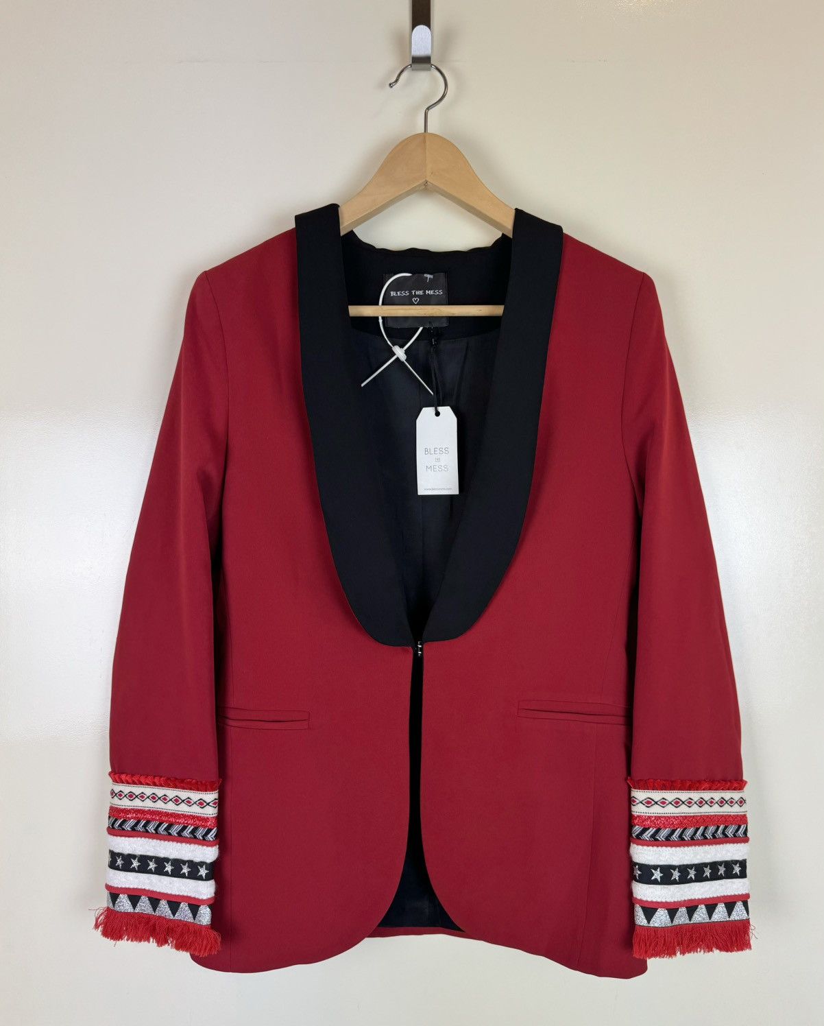 Bless the mess blonde salad Chiara ferragni wool Blazer red