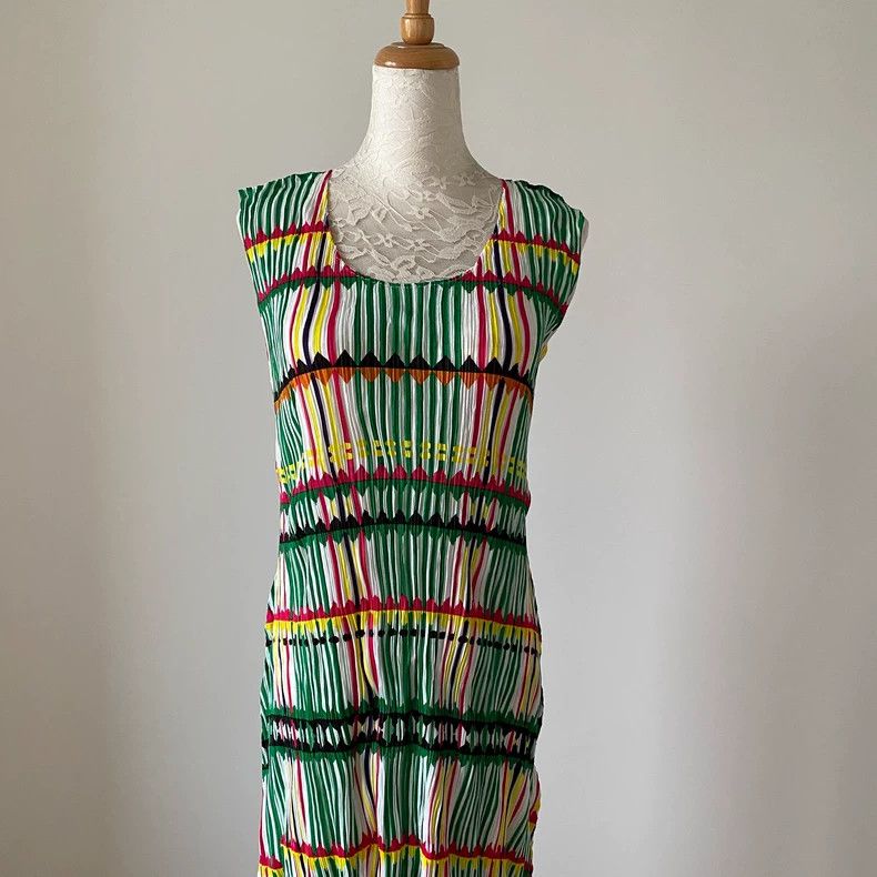 Issey Miyake Issey Miyake Green crayon checkered skirt Size L / US 10 / IT 46 - 2 Thumbnail