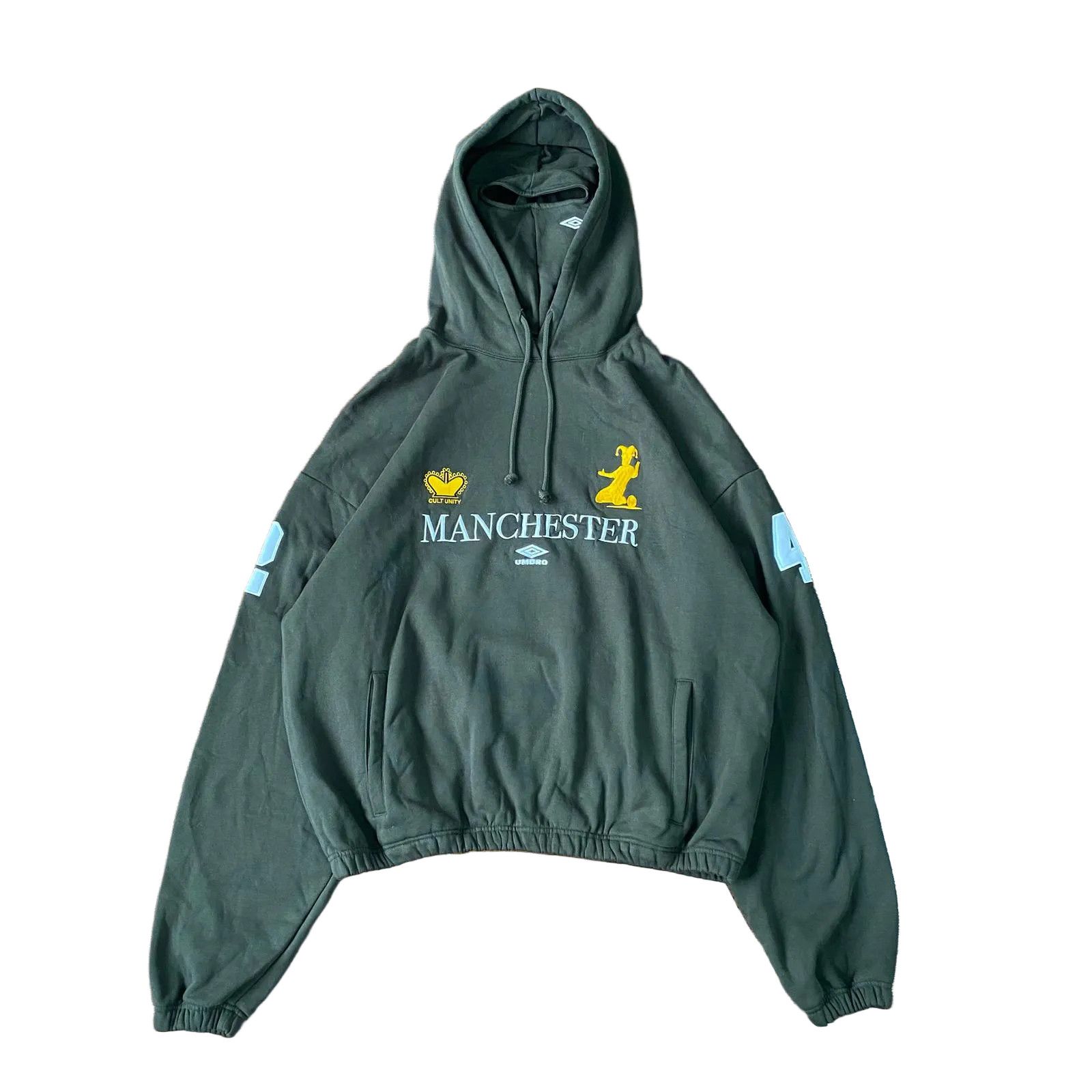 Umbro x Slam Jam Dark Olive Manchester Logo Masked Hoodie Size US XL / EU 56 / 4 - 1 Thumbnail