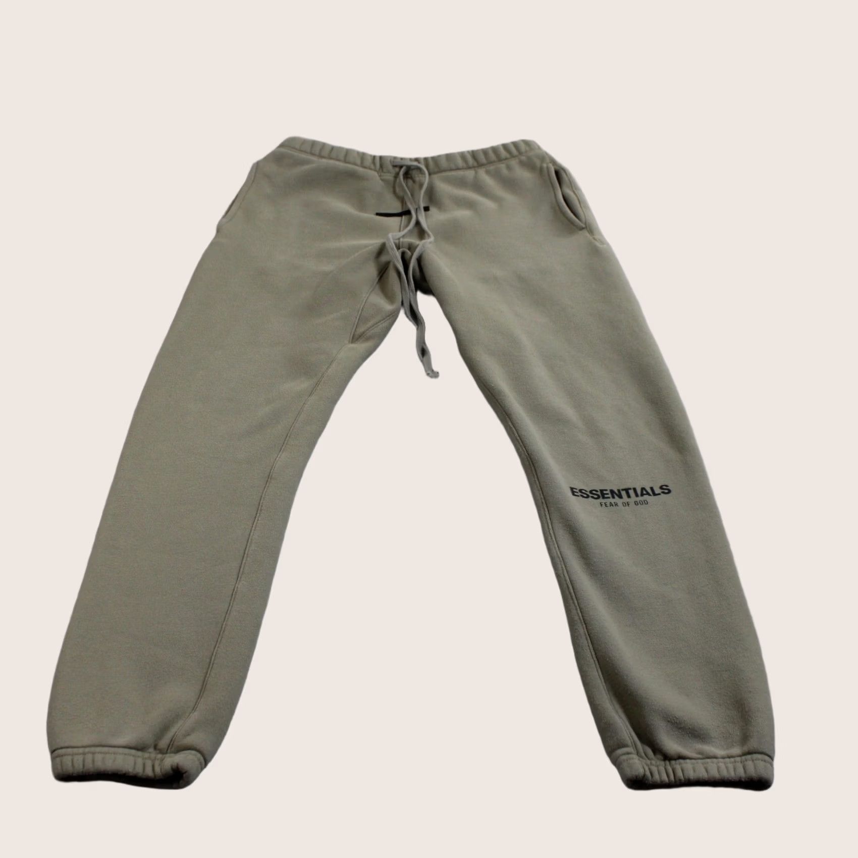 Vintage Fear of God Essentials Fleece Sweatpants - Mens Small Beige Size US 29 - 1 Thumbnail