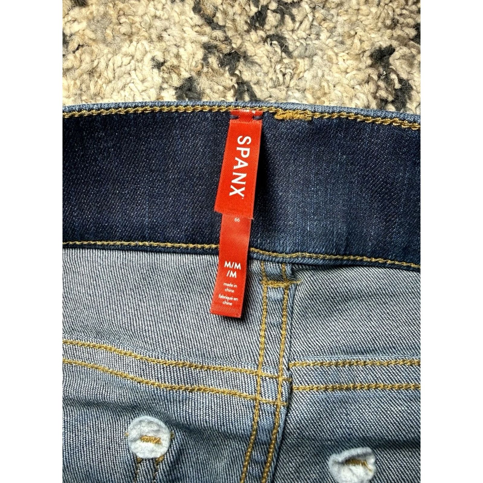 Spanx SPANX Womens Jeans Medium Flare Wide Stretch Midnight Shade Blue 20327R Size 32" / US 10 / IT 46 - 4 Thumbnail