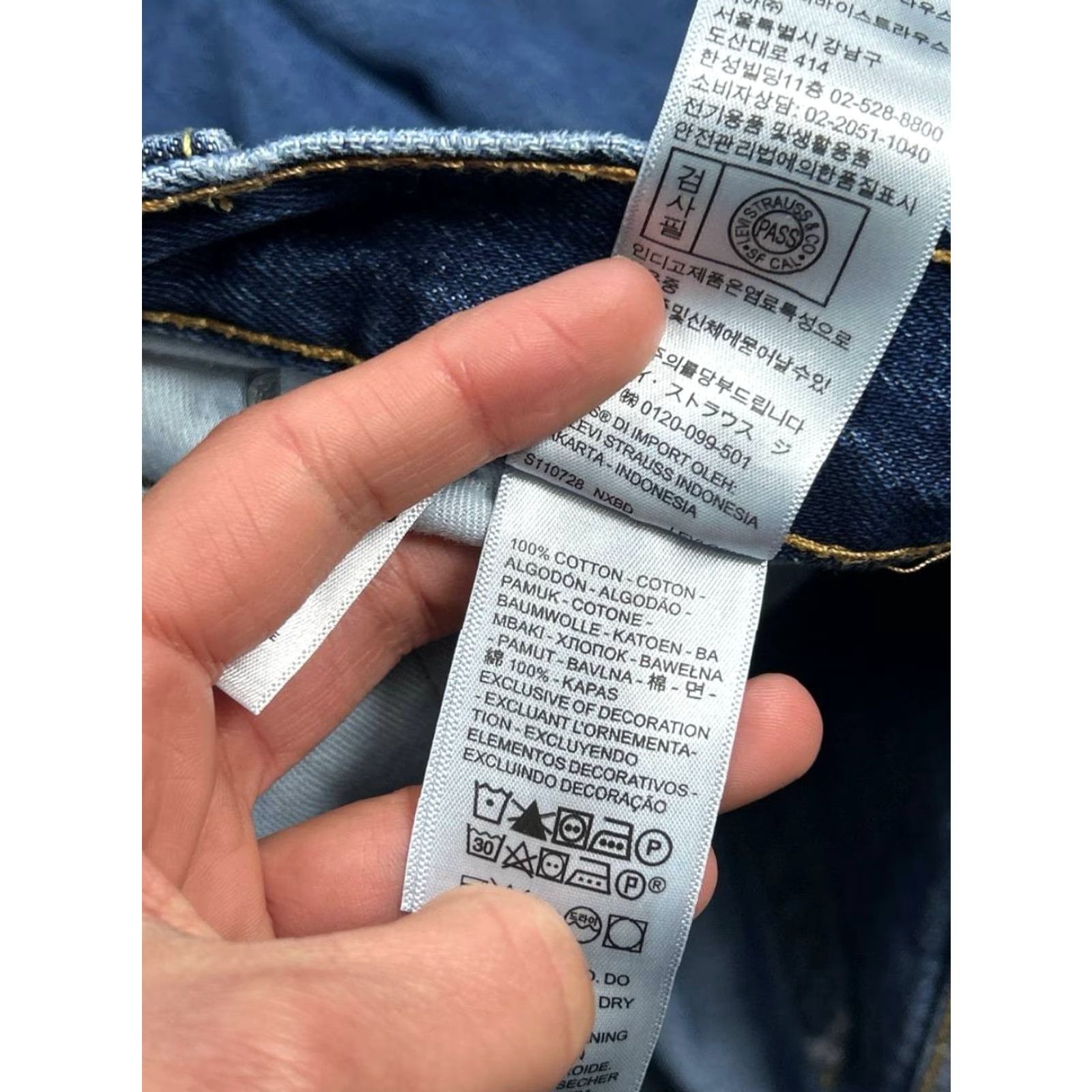 Levi's Levi's 550 Jeans Mens 34 Blue Denim Cotton Stretch Relaxed Fit Straight Leg 32x31 Size US 34 / EU 50 - 7 Thumbnail
