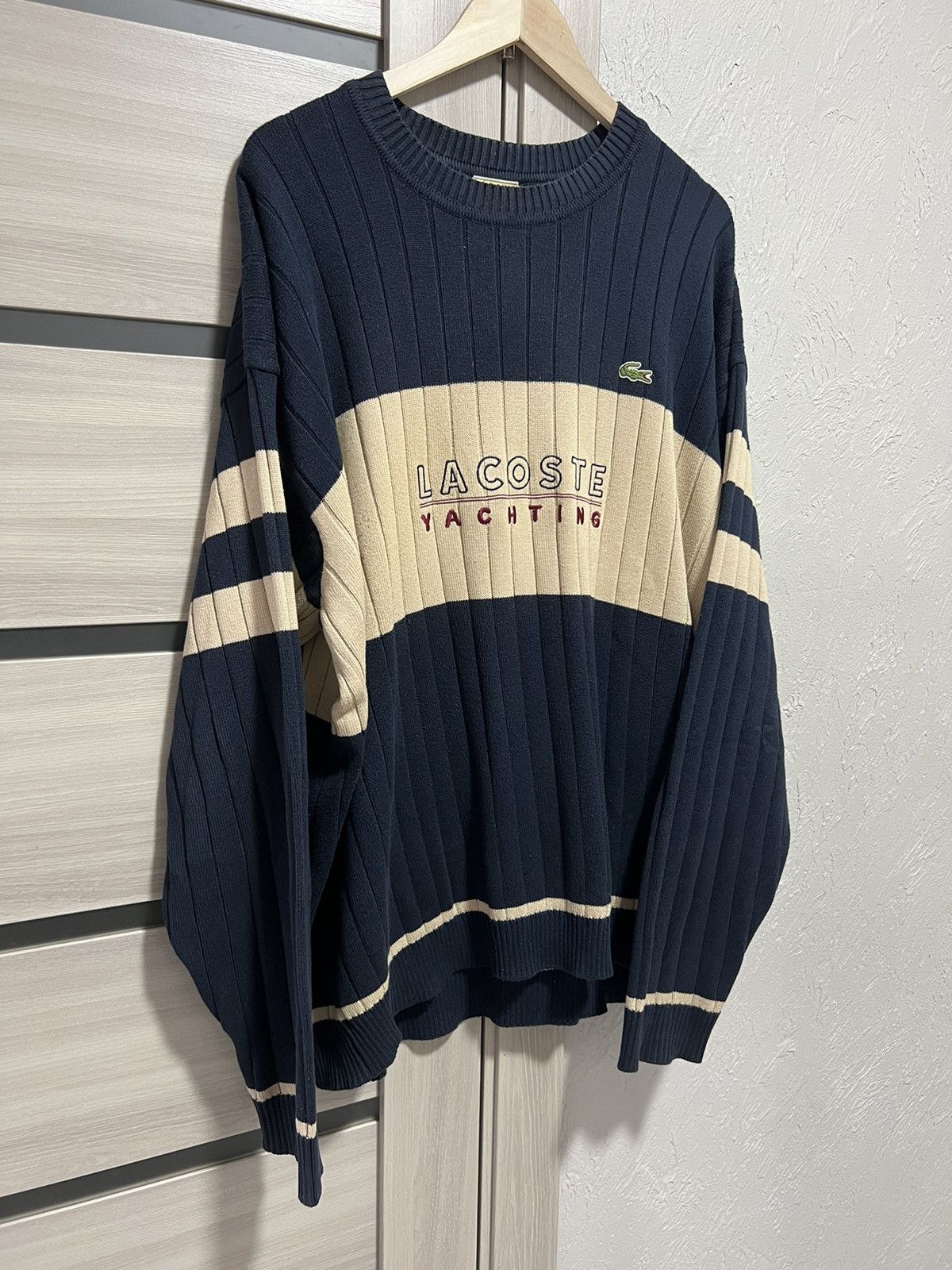 Lacoste Vintage 90s Lacoste Sweatshirt Stripe Big Logo Streetwear Size US XXL / EU 58 / 5 - 10 Thumbnail