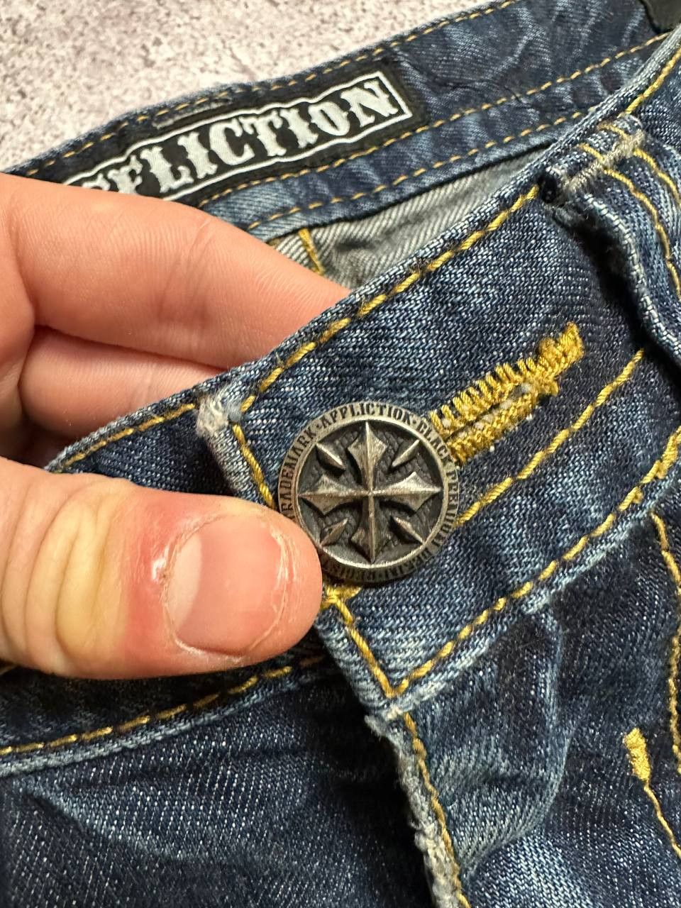 Affliction Affliction Ace Denim Jeans Y2K Embroidered size 31 Size US 31 - 15 Thumbnail