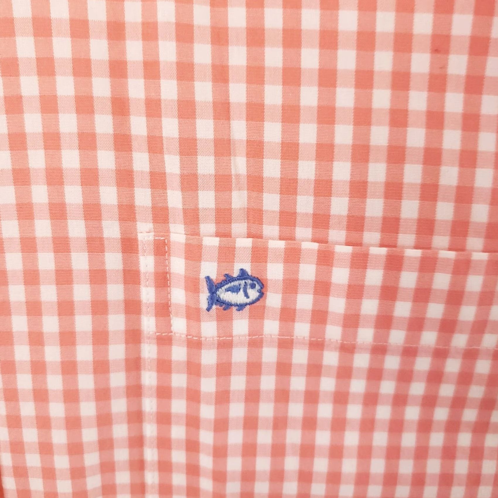 Southern Tide Southern Tide Shirt Mens M Coral White Check Long Sleeve Button-Down Collar Dress/Workwear Casual Shirt Size US M / EU 48-50 / 2 - 6 Thumbnail
