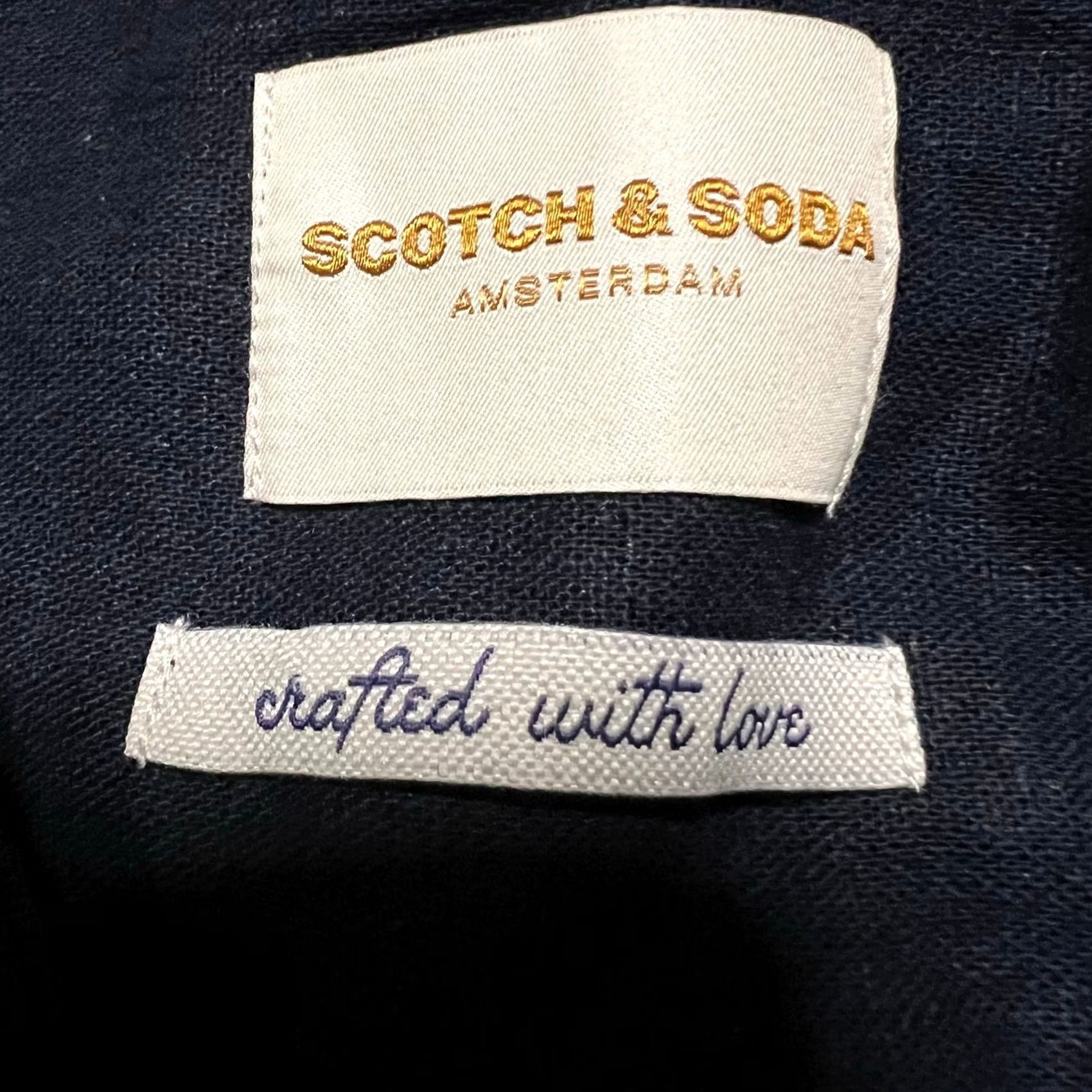 Scotch & Soda Scotch & Soda Shirt XL Blue Linen Blend Button Up Short Sleeve Woven Mens Size US XL / EU 56 / 4 - 7 Thumbnail