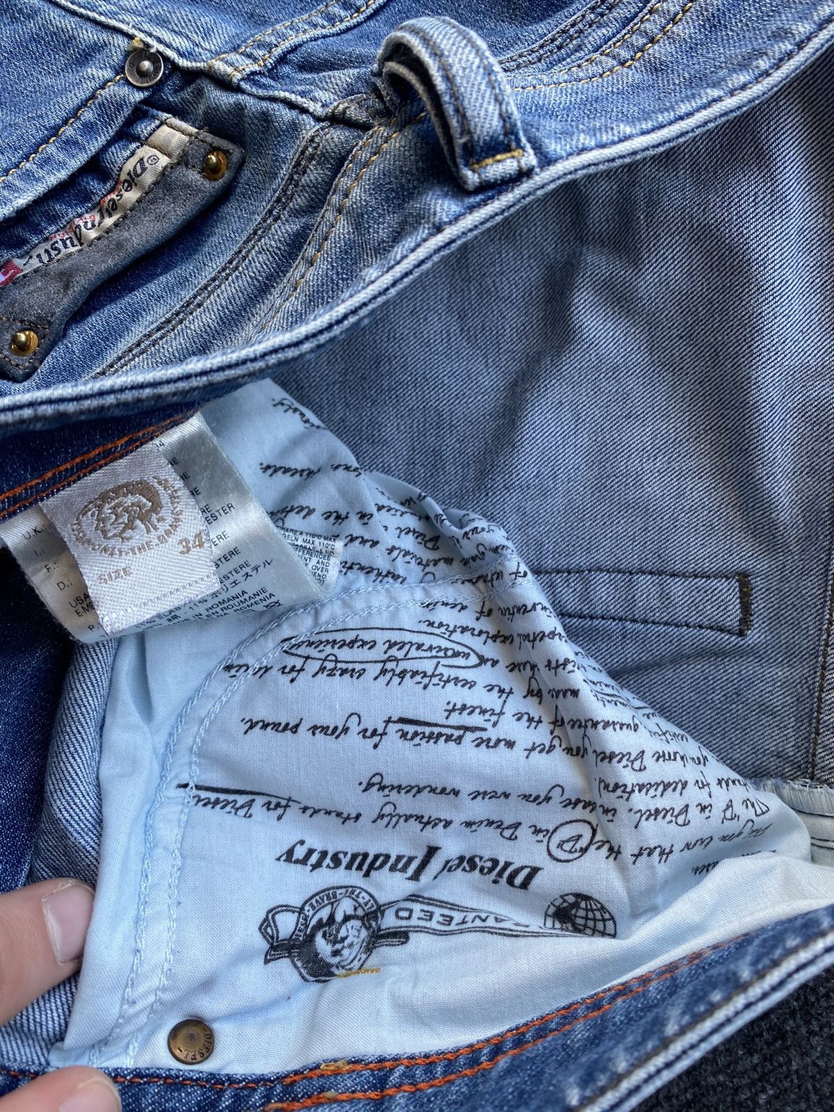 Diesel 🔥Diesel Opium Punk Iakop Regular Slim Tapered Jeans gothic Size US 34 / EU 50 - 18 Thumbnail