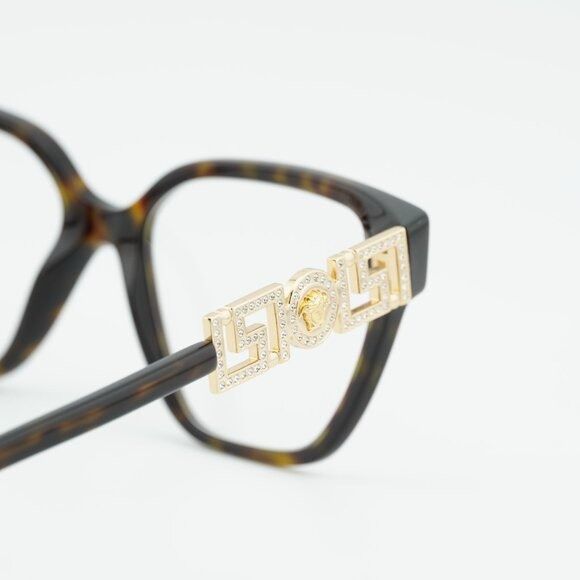 Versace Versace VE3358B 108 Eyeglasses Havana 52mm Cat Eye Frame Size ONE SIZE - 5 Thumbnail