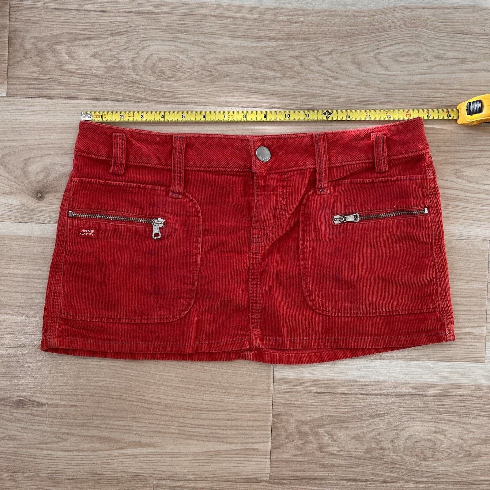 Miss Sixty Vtg 2000s Miss Sixty Micro Mini Red Corduroy 33” Low Rise Size 33" - 1 Thumbnail