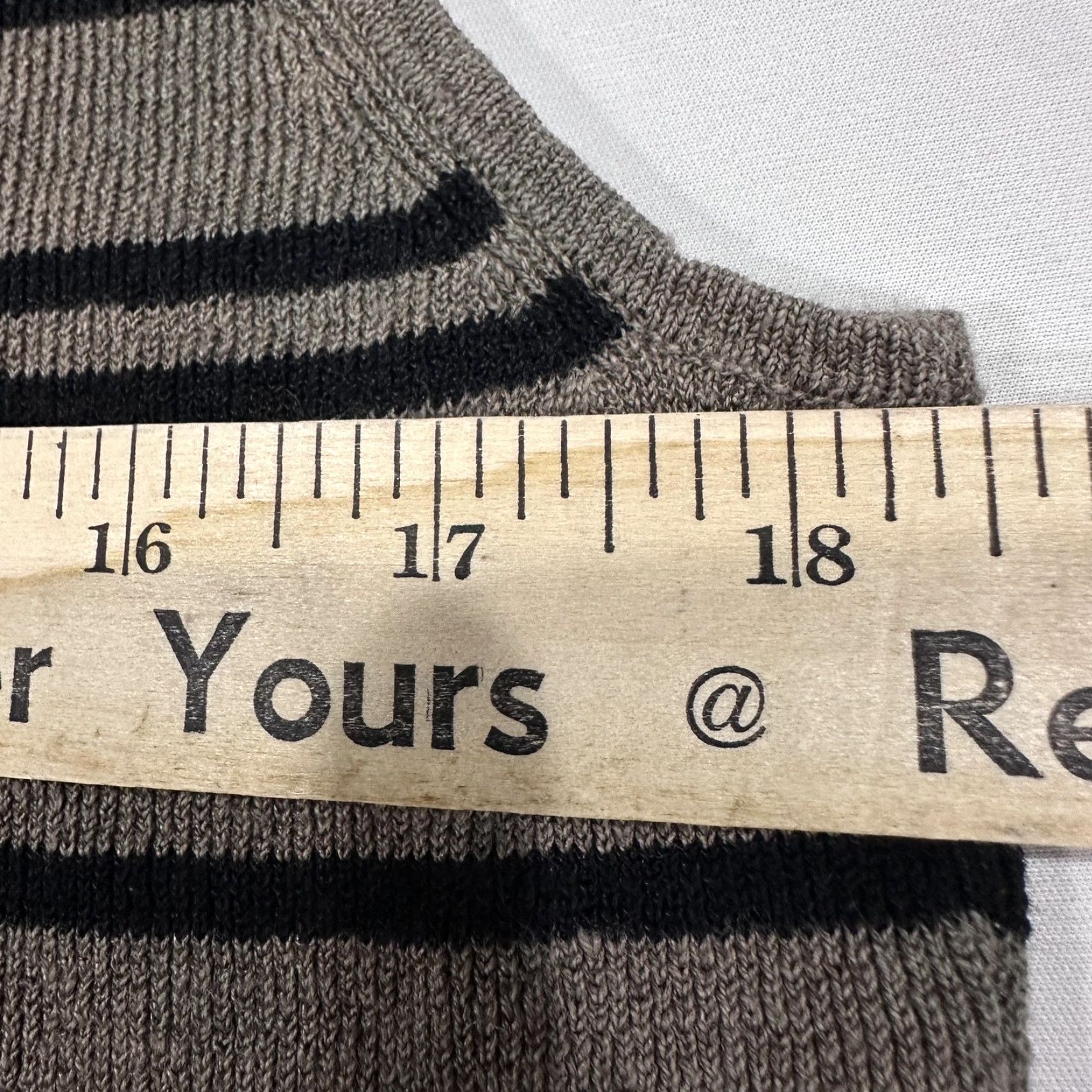 Vintage VINTAGE Chico's Design Tank Women L Brown Black Striped Knit Linen Cotton Nylon Crew Neck Sleeveless 90s Office Casual Womens Size L / US 10 / IT 46 - 5 Thumbnail