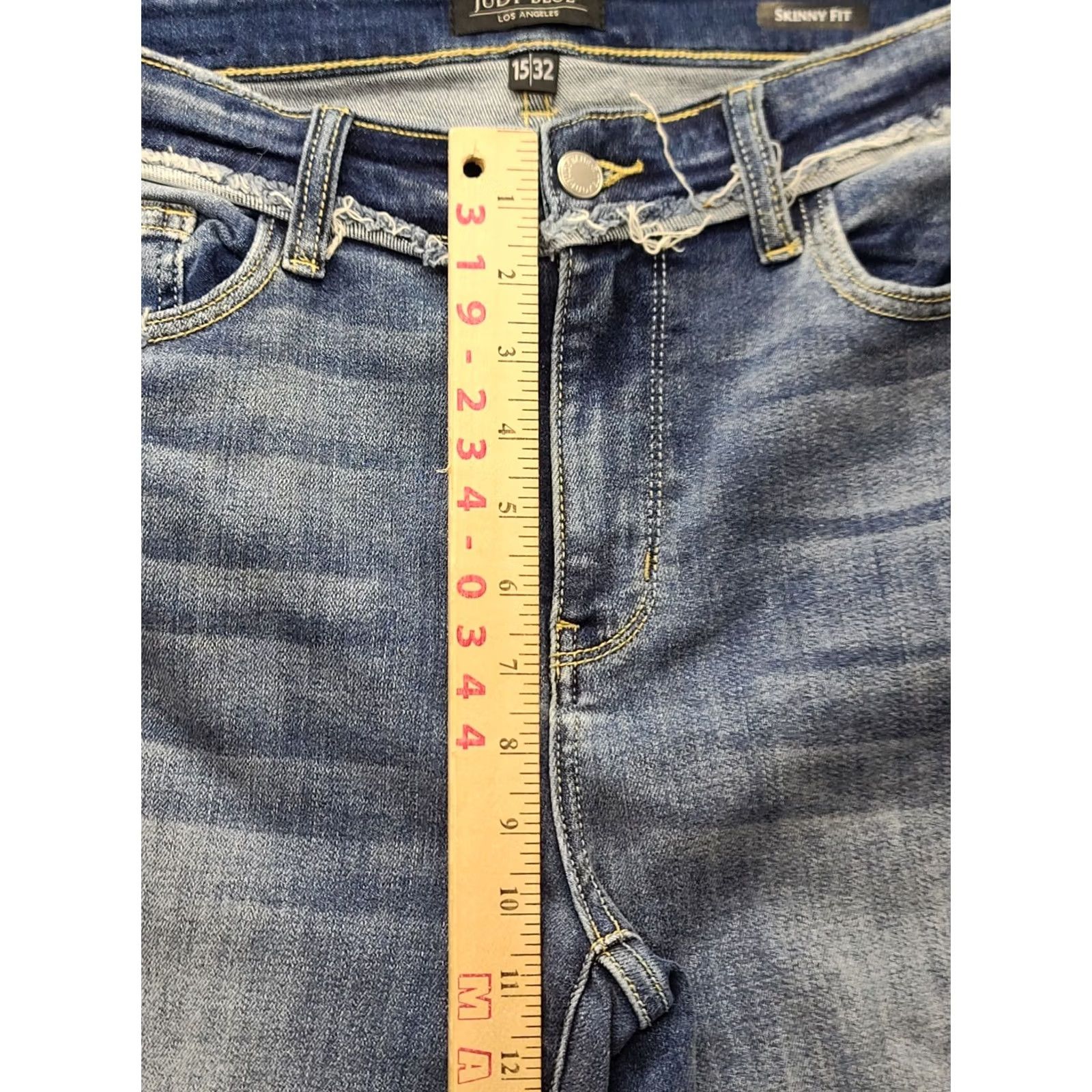 Vintage Judy Blue Jeans Womens 16W Skinny High Rise Medium Wash Distressed 32x27 Denim 5-Pocket Jeans B Blue Jeans Adjustable Waist? Size 38" / US 16 / IT 52 - 5 Thumbnail