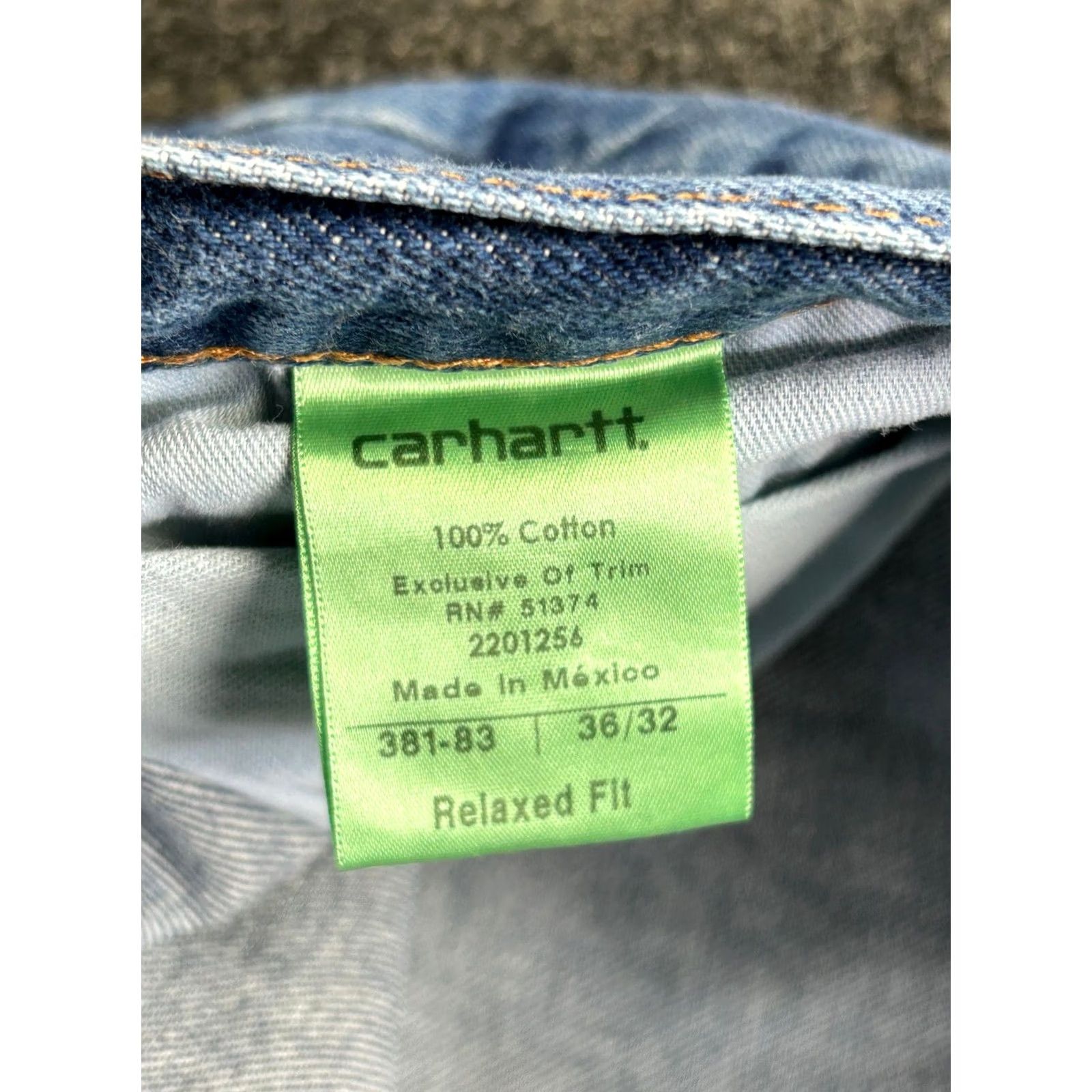 Carhartt VINTAGE Carhartt Jeans Relaxed Fit 36 x 32 Distressed 90s Grunge Logo Blue Mens Jeans Size US 36 / EU 52 - 5 Thumbnail
