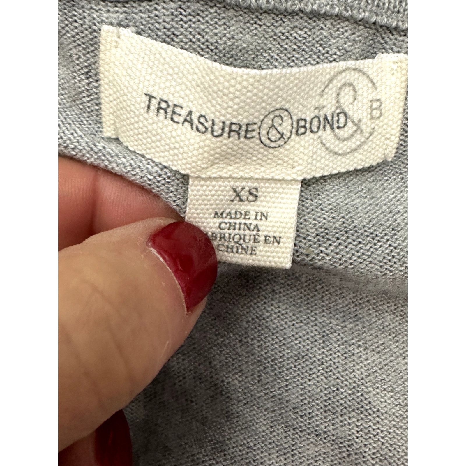 Treasure & Bond Treasure & Bond Sweater Relaxed Fit V-Neck Gray Women's XS Size XS / US 0-2 / IT 36-38 - 8 Thumbnail
