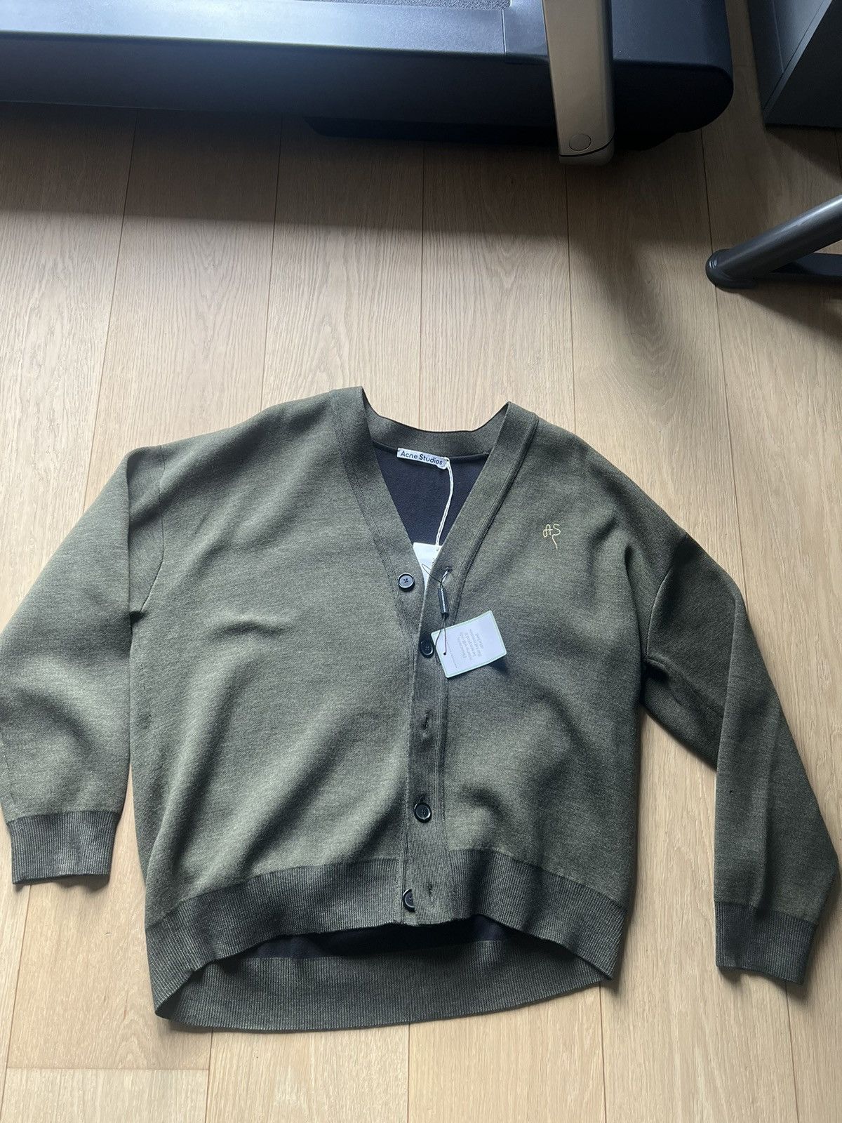 image of Acne Studios Knit Green Cardigan, Men's (Size Large)
