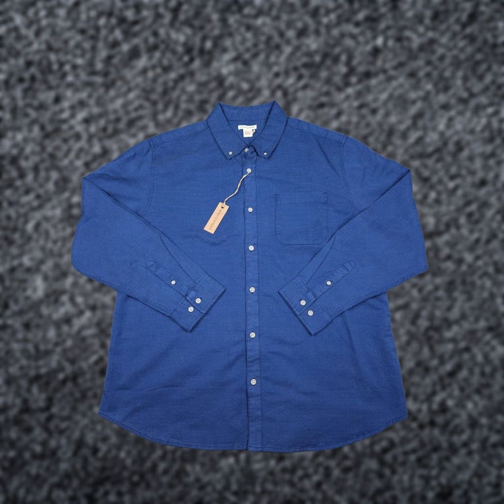 Carbon2Cobalt Cargon 2 Cobalt Flannel Shirt Men's XL Blue Polka Dot Oxford Cotton Poocket NWT Size US XL / EU 56 / 4 - 1 Thumbnail