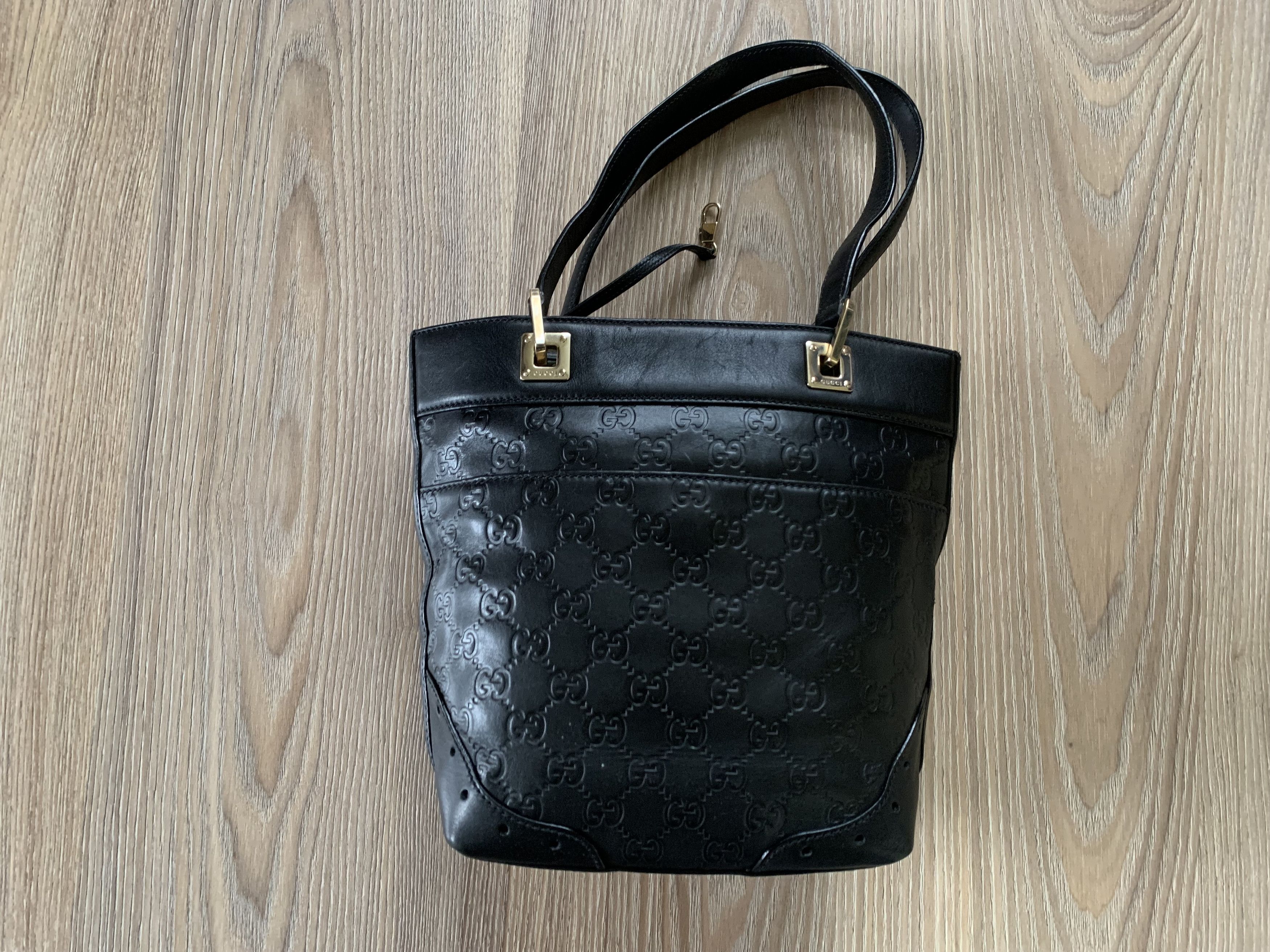 Gucci Vintage Gucci Guccissima Monogram Black Leather Handbag Size ONE SIZE - 3 Thumbnail
