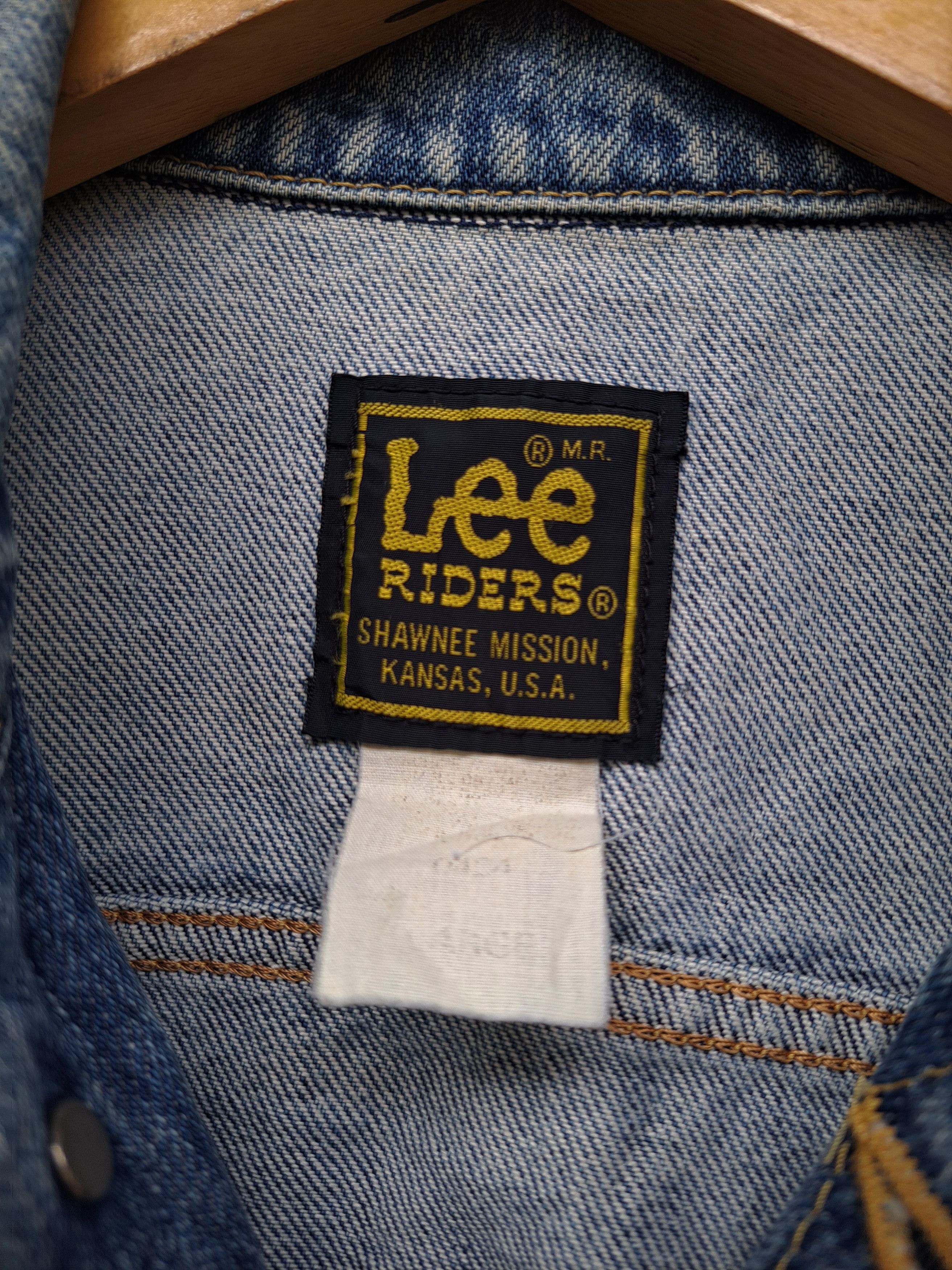 Lee × Vintage 70s 80s LEE Riders Shawnee Mission Kansas Usa Denim Jacket Size US L / EU 52-54 / 3 - 8 Thumbnail