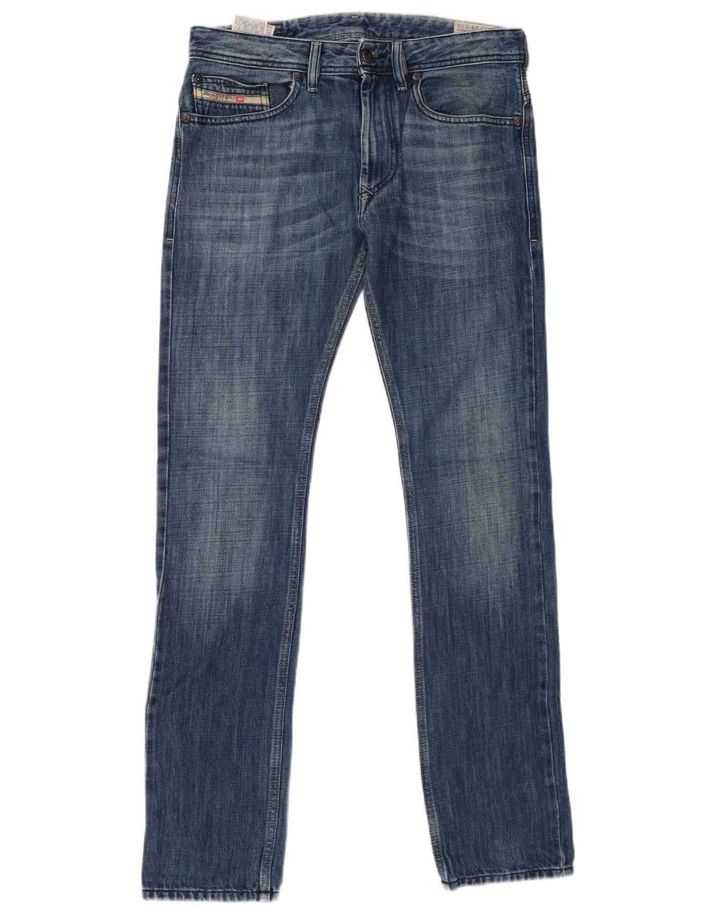 Diesel Mens Thanaz Slim Skinny Jeans W29 L32 Blue Cotton Size US 29 - 1 Thumbnail