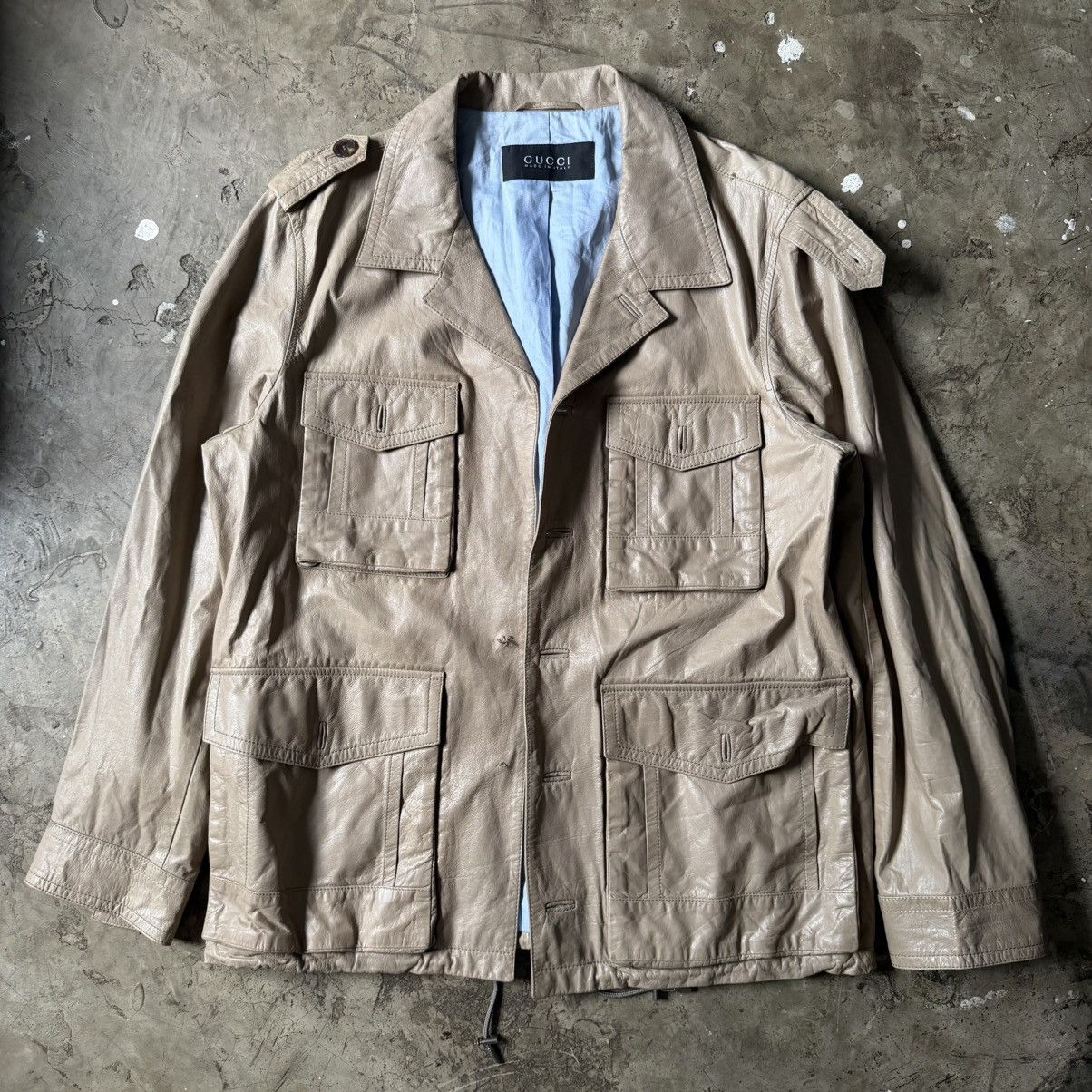 Gucci Gucci by Tom ford AW2004 suede leather safari jacket | Grailed