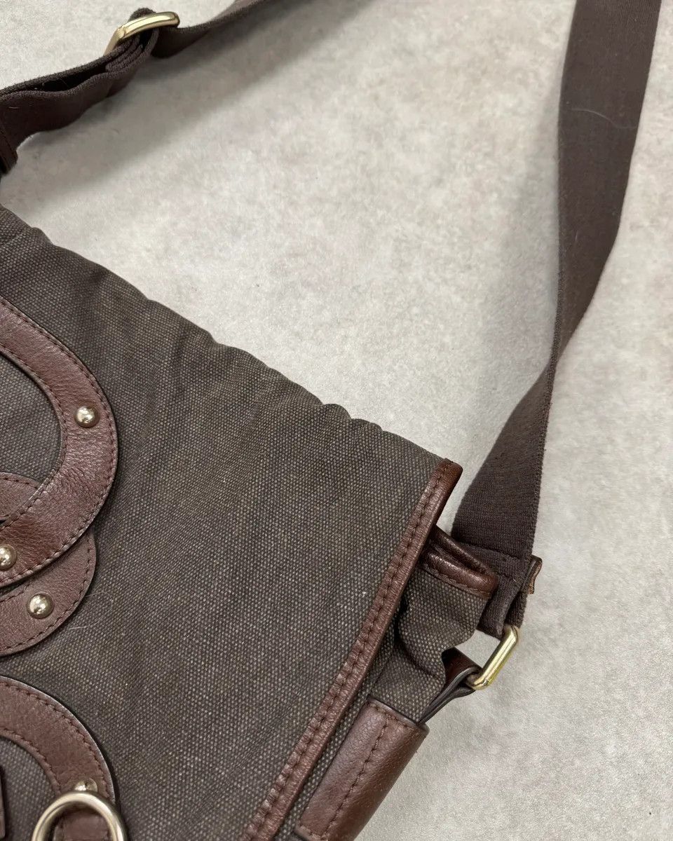 Dolce & Gabbana 2000s Dolce & Gabbana Canvas Leather Studded Shoulder Bag Size ONE SIZE - 6 Thumbnail