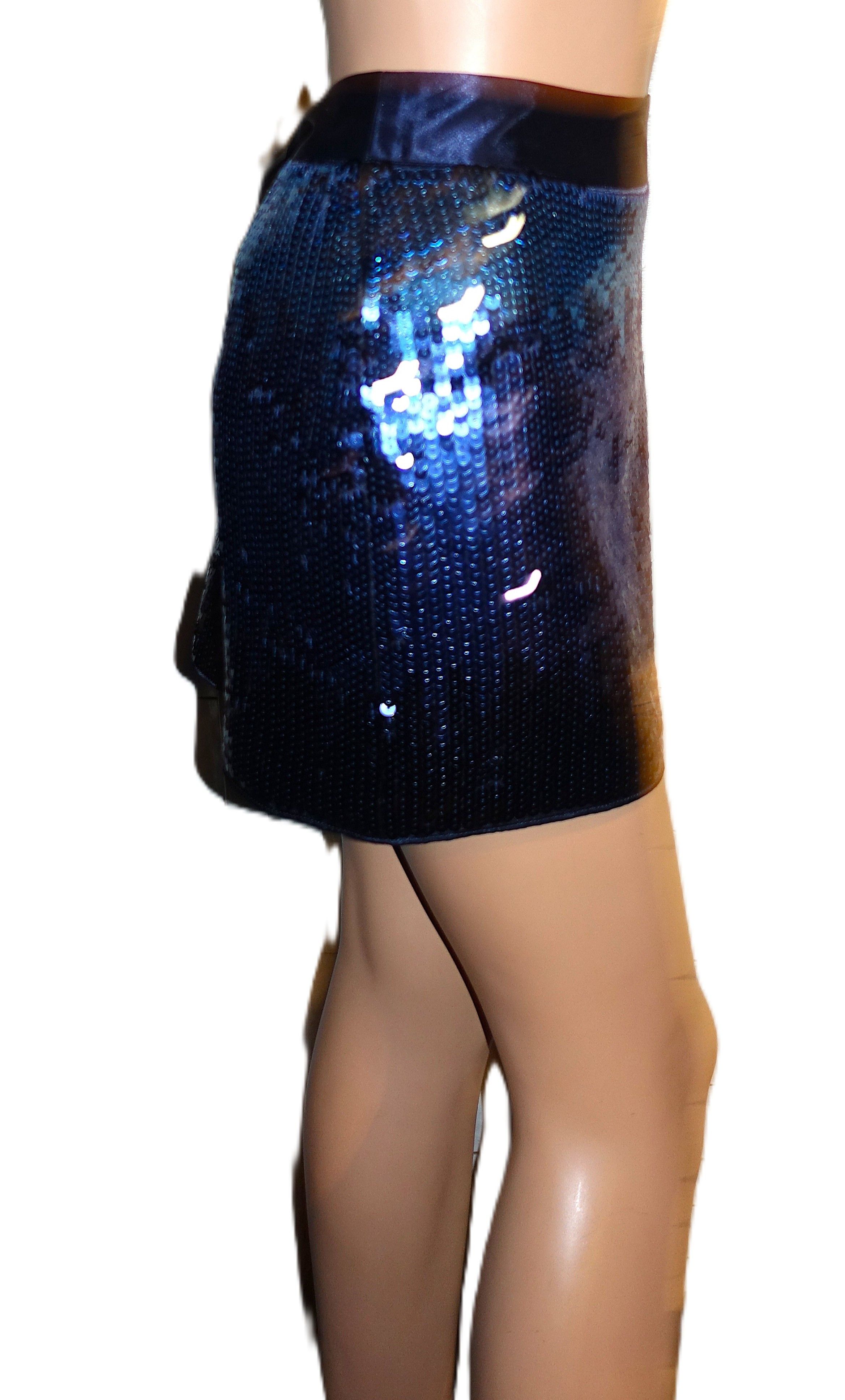 Express Express Design Studio Blue Sequin Skirt 6 NWOT Size 28" / US 6 / IT 42 - 7 Thumbnail