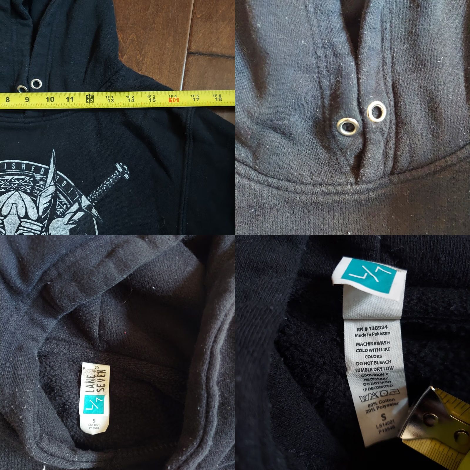 Vintage VINTAGE Lane Seven Solvang Viking Hoodie Mens Shirt S Black Polyester Cotton Pullover Hooded Crew Neck Winter Fall B801 Size US S / EU 44-46 / 1 - 10 Thumbnail
