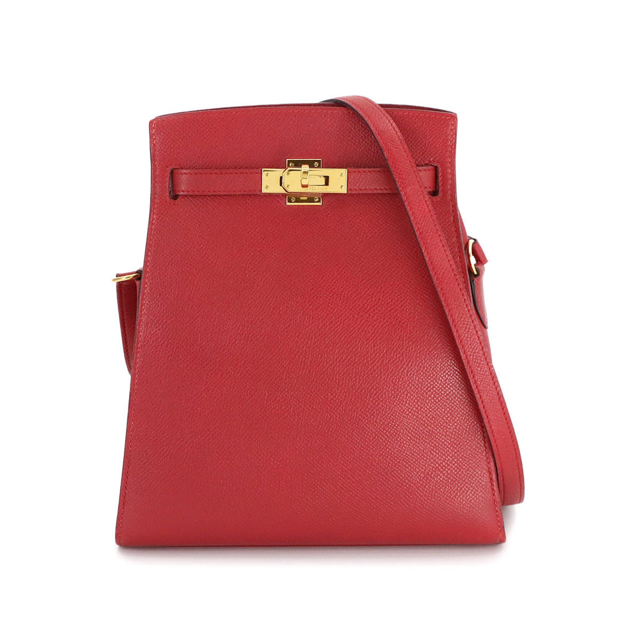 Hermes Kelly Sport Pm Shoulder Bag, Cushvel, Epsom, Rouge Vif, Gold Hardware, S Stamp, Made In 1989 in Red, Women's
