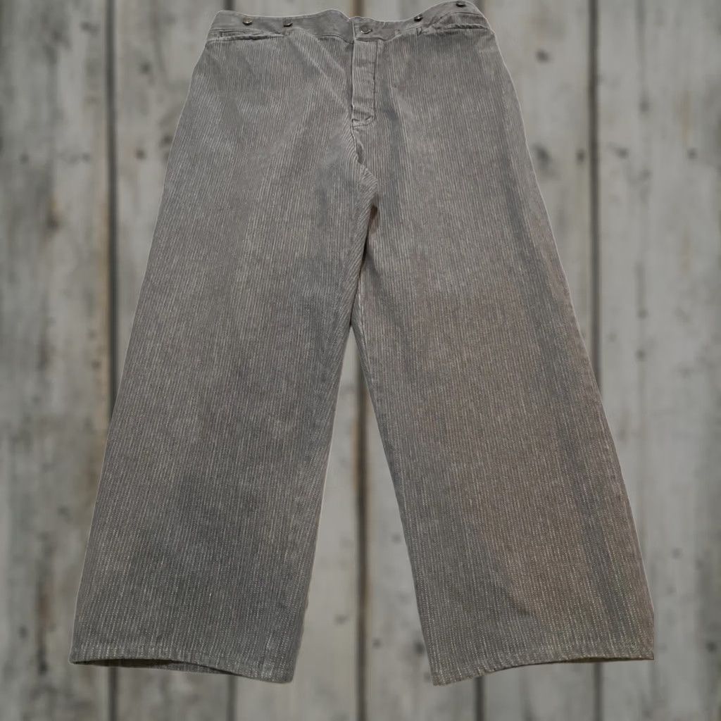 Vintage VINTAGE Wahmaker Jeans Men’s 42x30 Grey Button Fly Buckle Back Striped Western Size US 42 / EU 58 - 1 Thumbnail