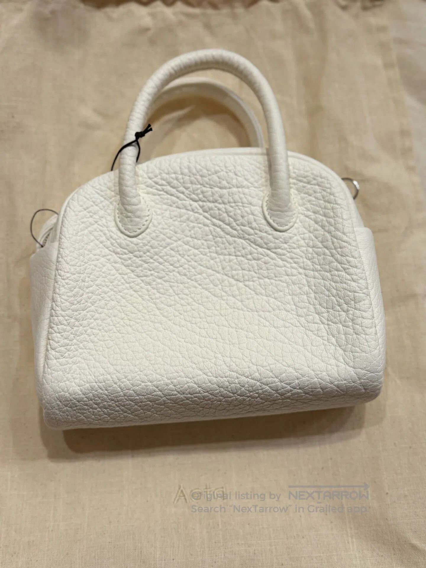 Japanese Brand White Mini Boston Bag with Shoulder Strap. Size ONE SIZE - 1 Thumbnail
