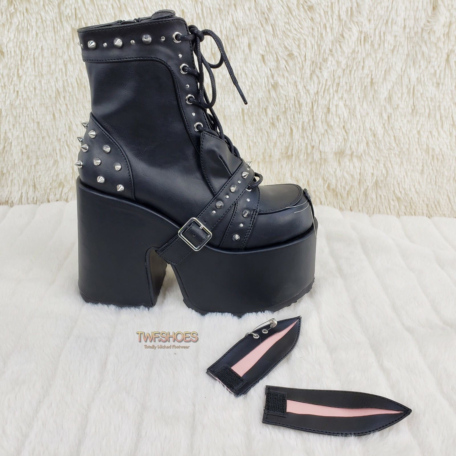 Other Camel 202 Platform Goth Punk Bunny Cat Ankle Boots 6-12 NY ( Size US 10 / IT 40 - 8 Thumbnail
