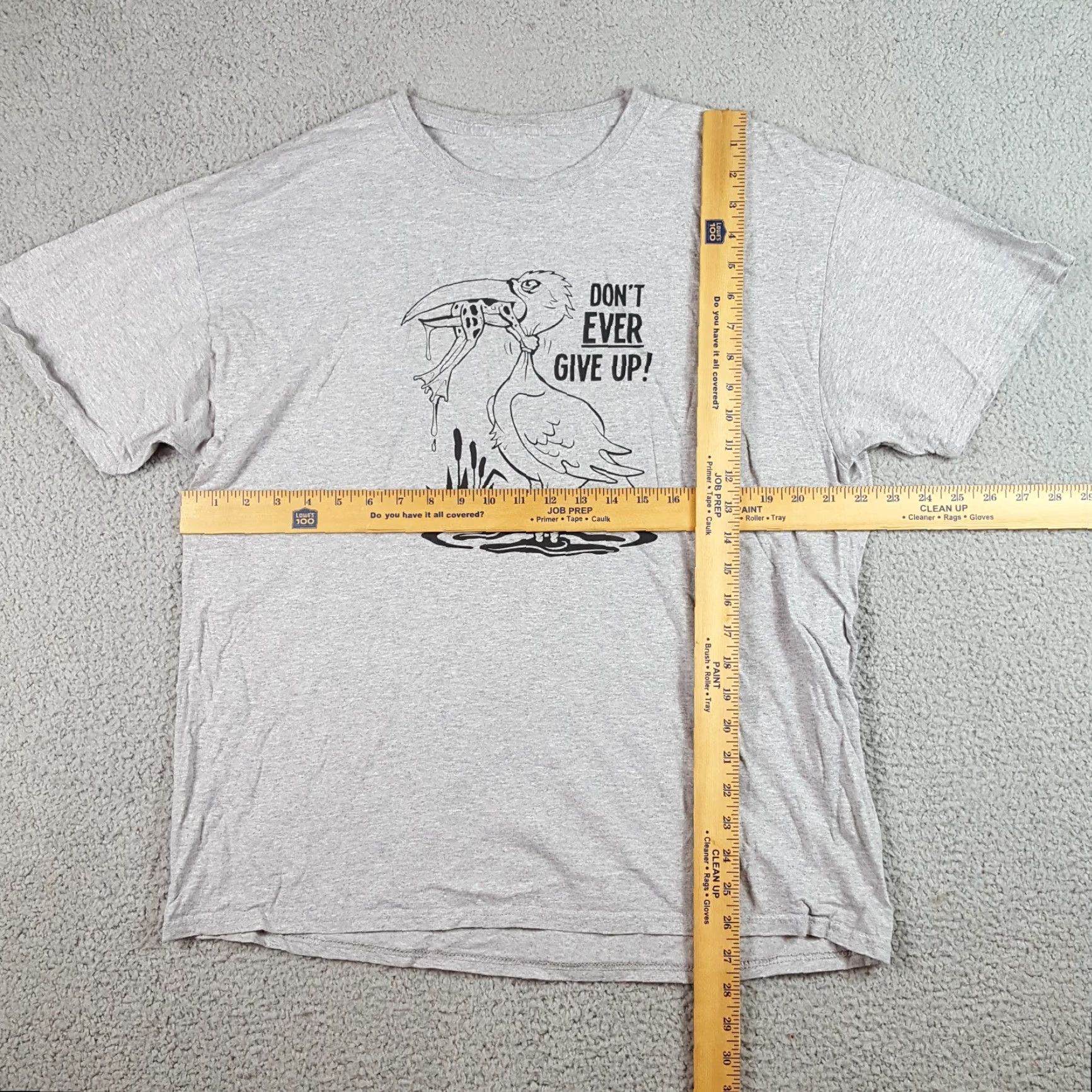 Fruit Of The Loom VINTAGE Never Give Up Motivational Poster T-Shirt Men XL Gray Cotton 90s Frog Swamp Retro Logo Fruit of the Loom Mens XL Size US XL / EU 56 / 4 - 5 Thumbnail
