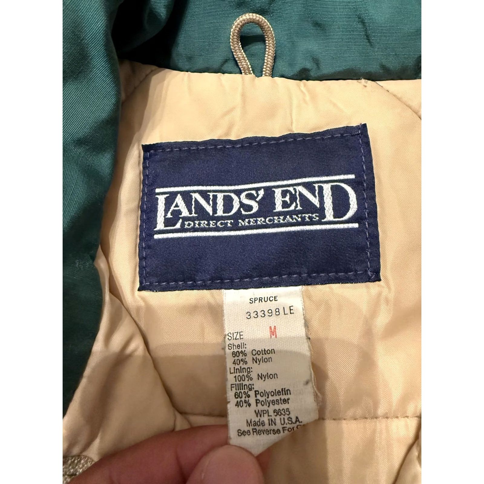 Lands' End VINTAGE Lands' End Parka Coat Mens M Green Insulated Raglan Made in USA 90s Size US M / EU 48-50 / 2 - 6 Thumbnail