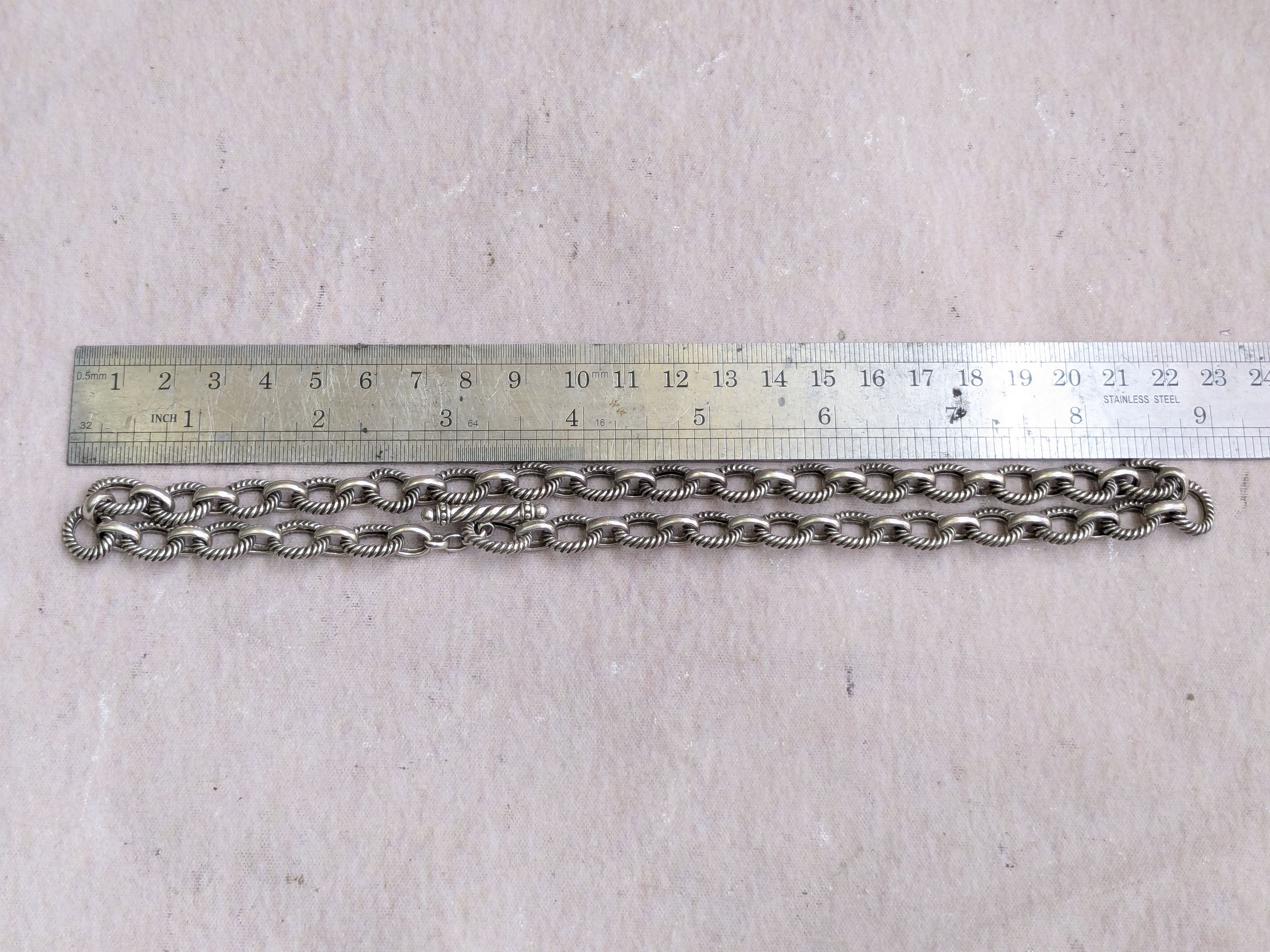 Jewelry Sterling Silver Choker Necklace Oval 18" Chain Size ONE SIZE - 12 Thumbnail