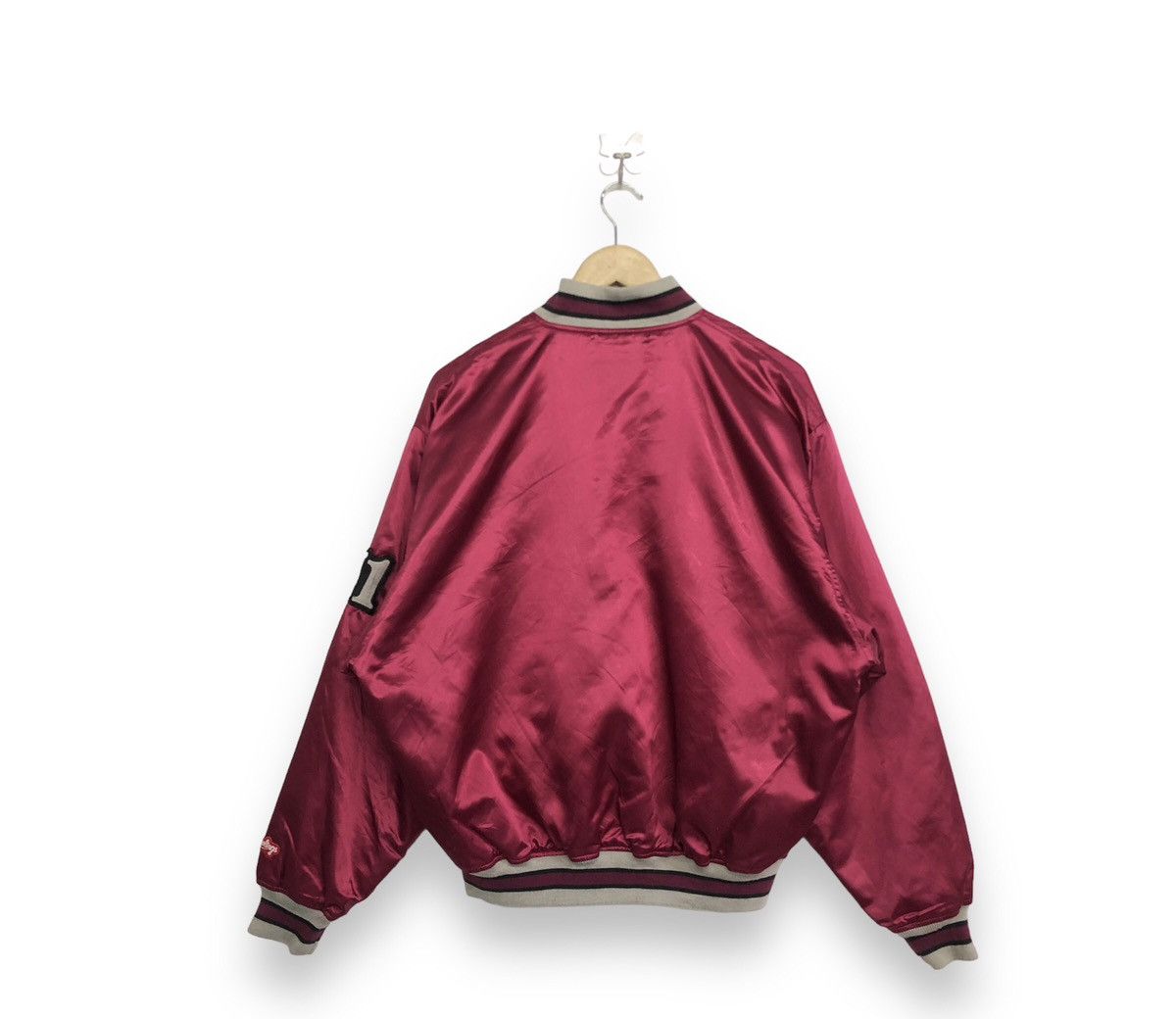 Japanese Brand Rawlings Varsity Spellout Embriodered Light Jacket Size US M / EU 48-50 / 2 - 2 Thumbnail
