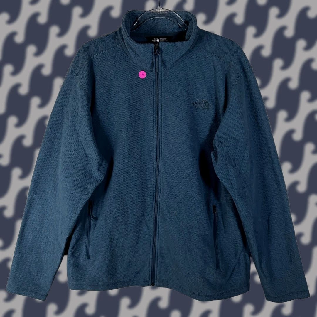 The North Face VINTAGE? No. The North Face Mens XL Blue Waffle Grid Full Zip Fleece Jacket Mock Neck Hiking Size US XL / EU 56 / 4 - 1 Thumbnail