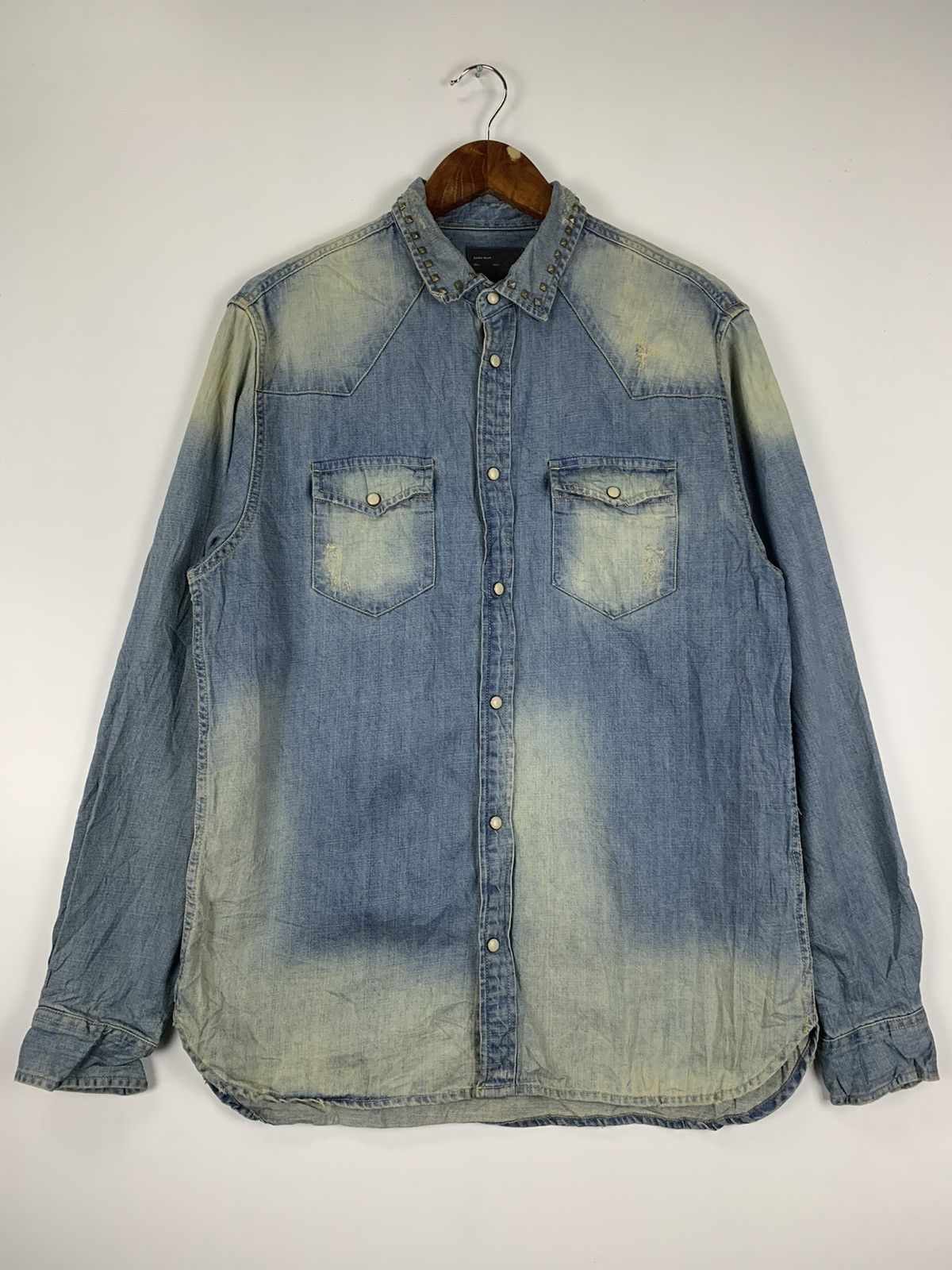 Zara Zara Distress Denim Jacket Size US L / EU 52-54 / 3 - 3 Thumbnail