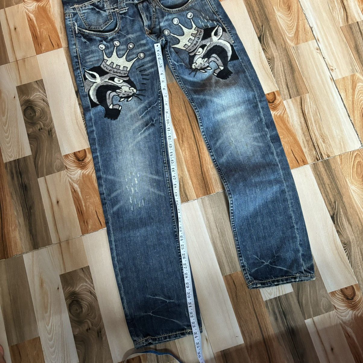 Christian Audigier × Ed Hardy × Vintage Crazy Vintage 00s Edhardy Y2K Baggy Jeans Size US 34 / EU 50 - 12 Thumbnail