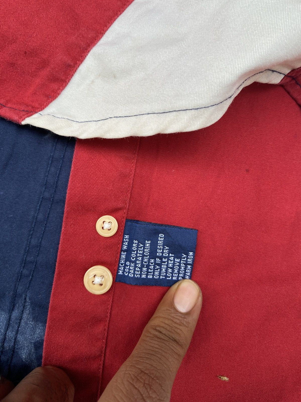Chaps Ralph Lauren × Polo Ralph Lauren × Vintage 90’s CHAPS Ralph Lauren American Flag Shirt Size US S / EU 44-46 / 1 - 4 Thumbnail