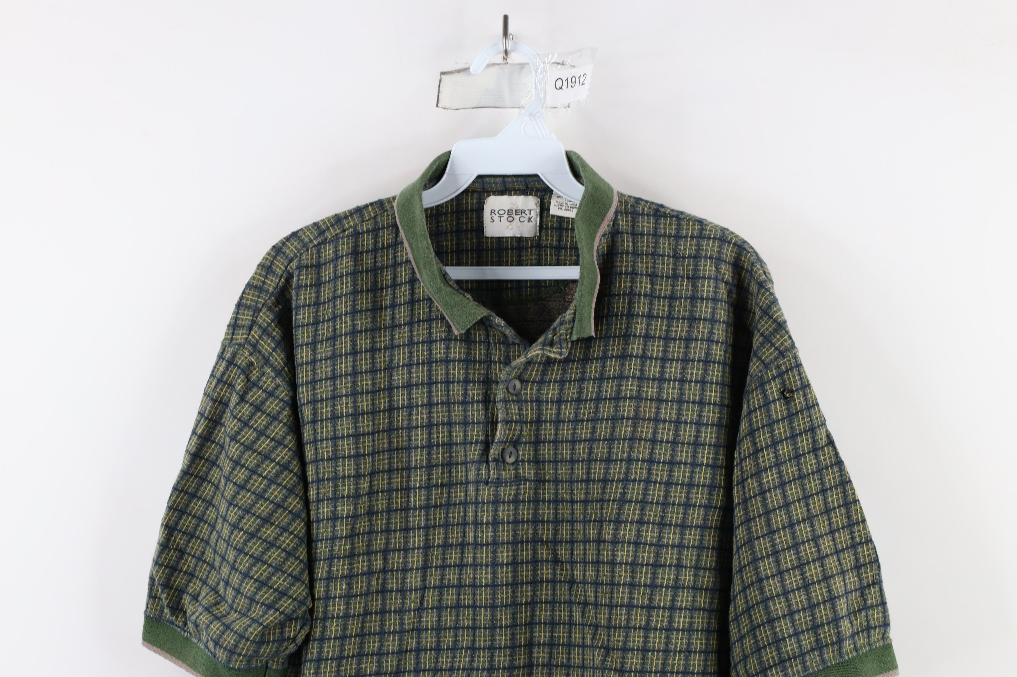 Vintage Vintage 90s Streetwear Checkered Knit Collared Polo Shirt Size US L / EU 52-54 / 3 - 2 Thumbnail