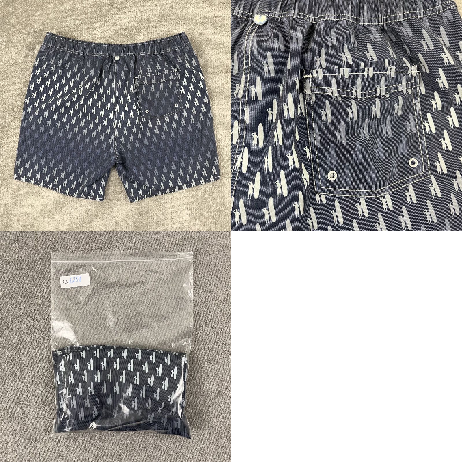 johnnie-O JOHNNIE-O Swim Trunks Mens XL 7" Linerless Blue White Ombre Surfboard Shorts Size US 36 / EU 52 - 8 Thumbnail